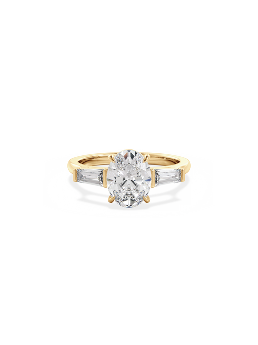 2 CT Round Three Stones Lab Grown Diamond Engagement Ring