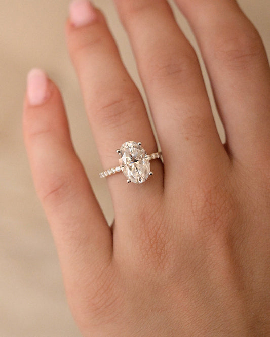 2 CT Round Three Stones Lab Grown Diamond Engagement Ring