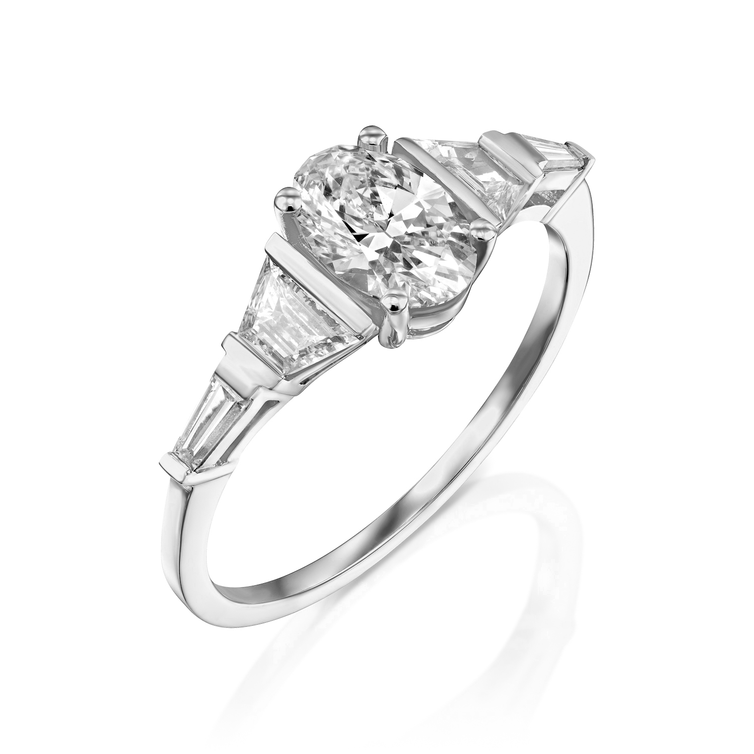 2 CT Round Three Stones Lab Grown Diamond Engagement Ring