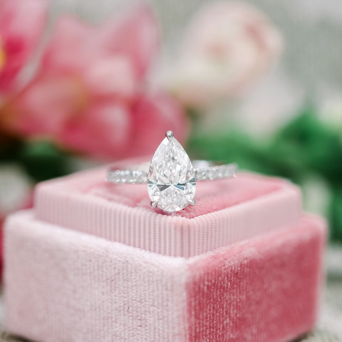 Marquise Cut Cluster Styled Lab Grown Diamond Engagement Ring