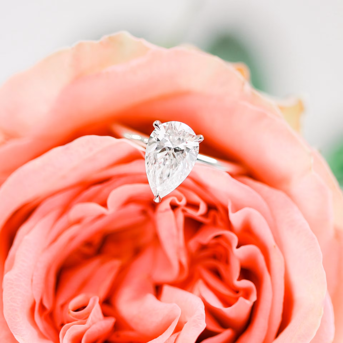Marquise Cut Cluster Styled Lab Grown Diamond Engagement Ring