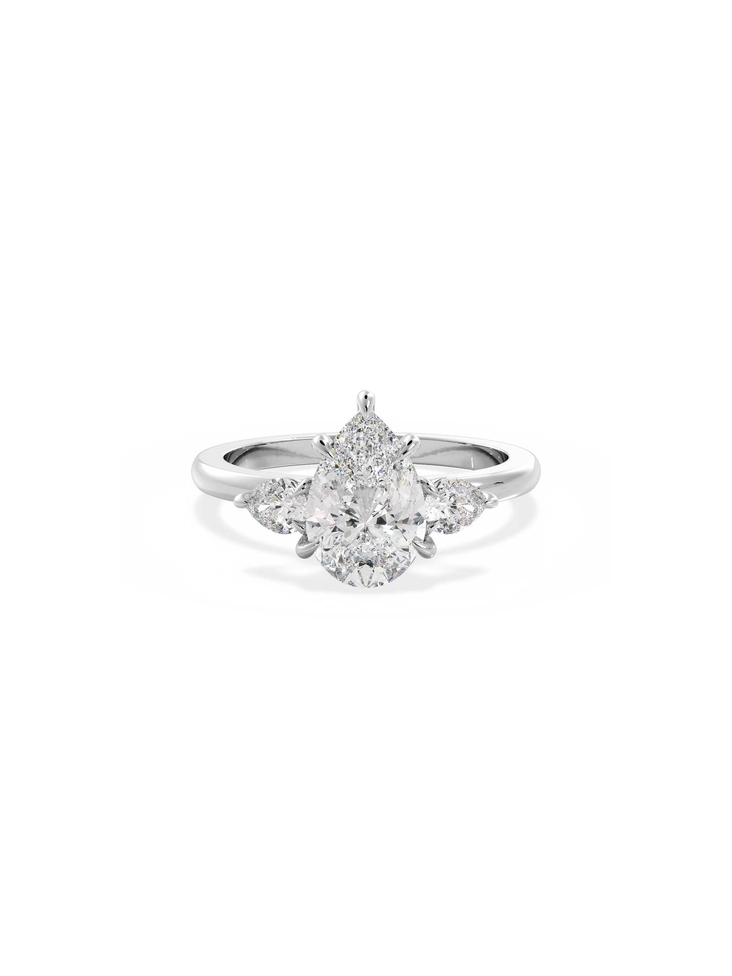 2 CT Round Three Stones Lab Grown Diamond Engagement Ring