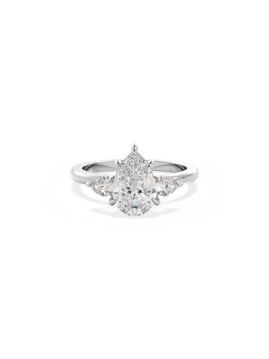 2 CT Round Three Stones Lab Grown Diamond Engagement Ring