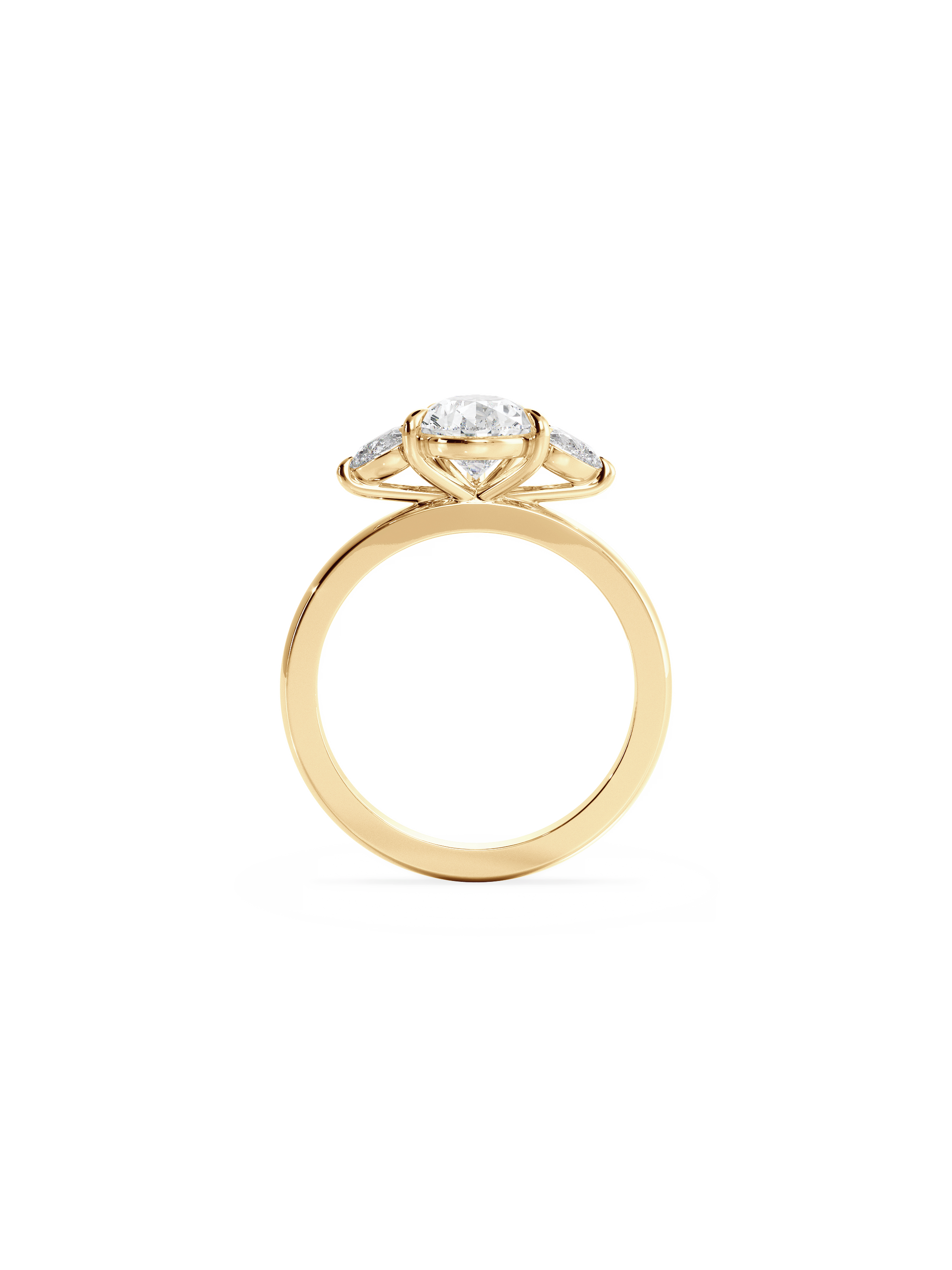 2 CT Round Three Stones Lab Grown Diamond Engagement Ring