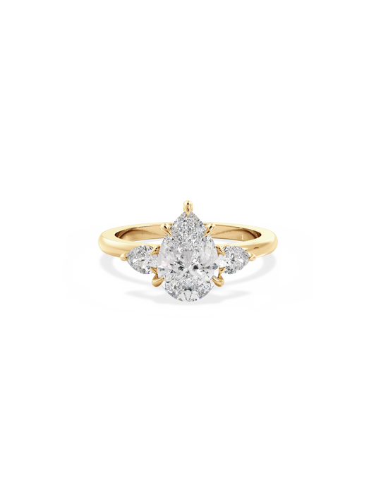 2 CT Round Three Stones Lab Grown Diamond Engagement Ring