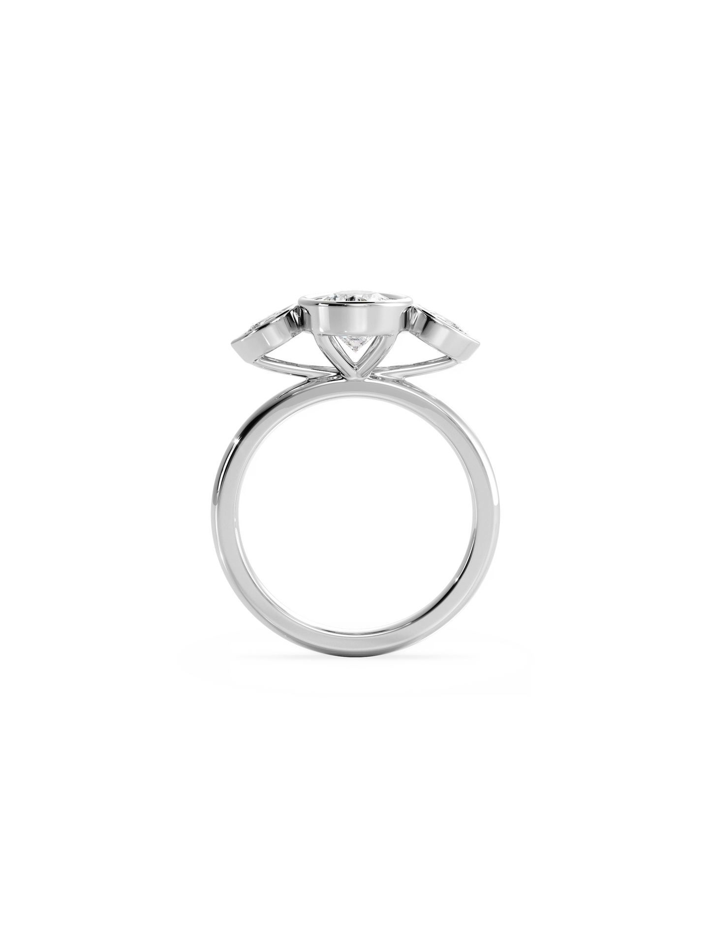 2 CT Round Three Stones Lab Grown Diamond Engagement Ring