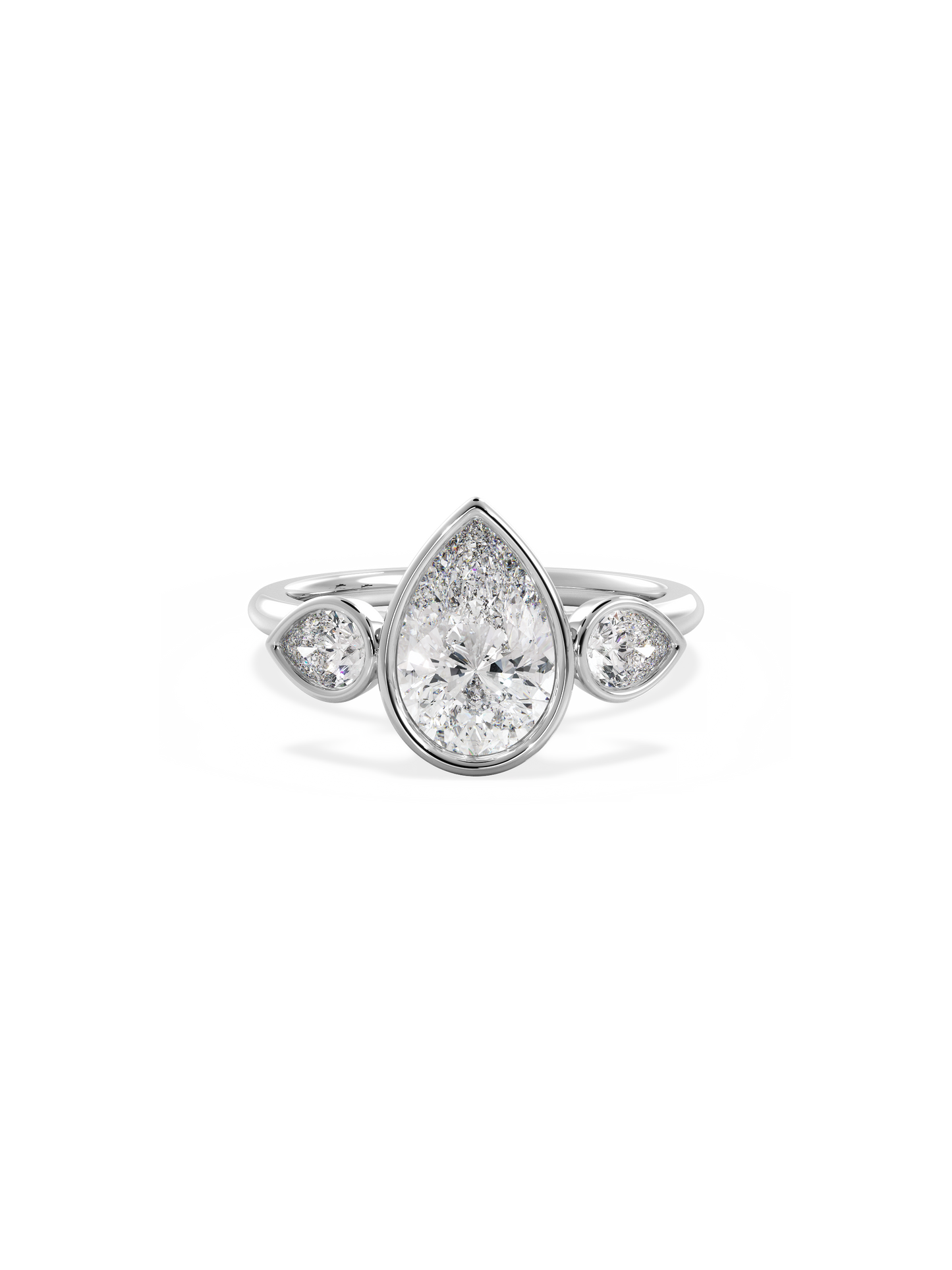 2 CT Round Three Stones Lab Grown Diamond Engagement Ring