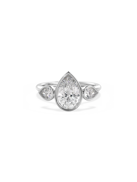 2 CT Round Three Stones Lab Grown Diamond Engagement Ring