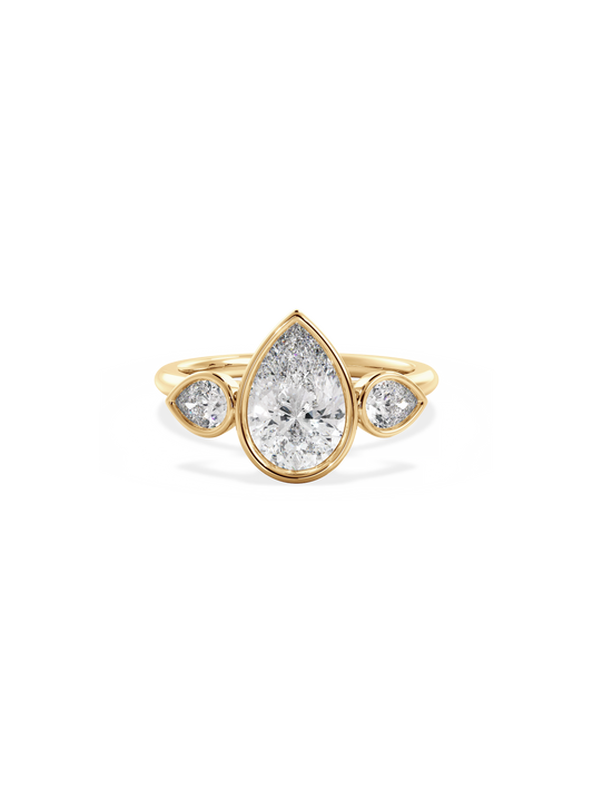2 CT Round Three Stones Lab Grown Diamond Engagement Ring
