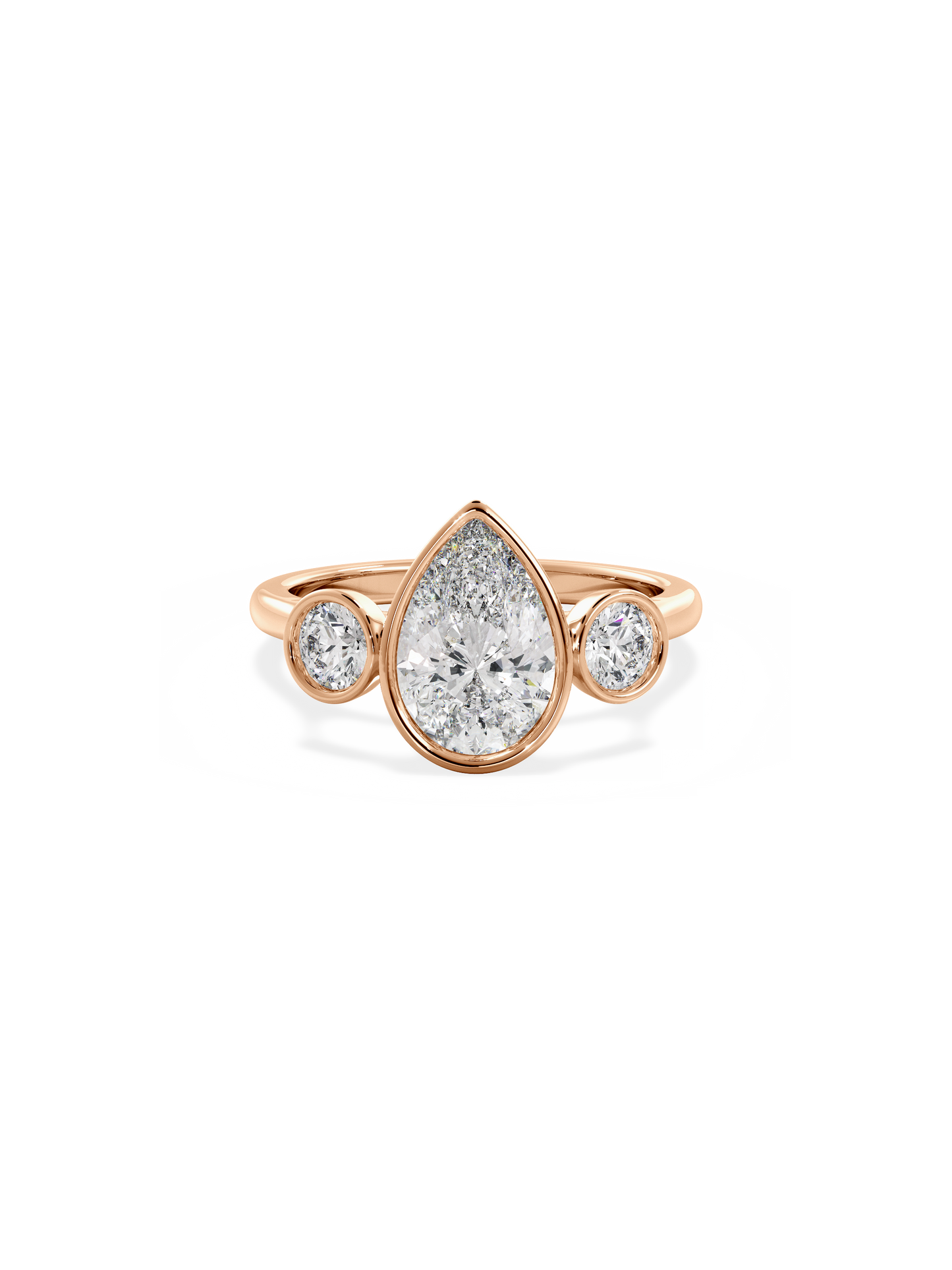 2 CT Round Three Stones Lab Grown Diamond Engagement Ring