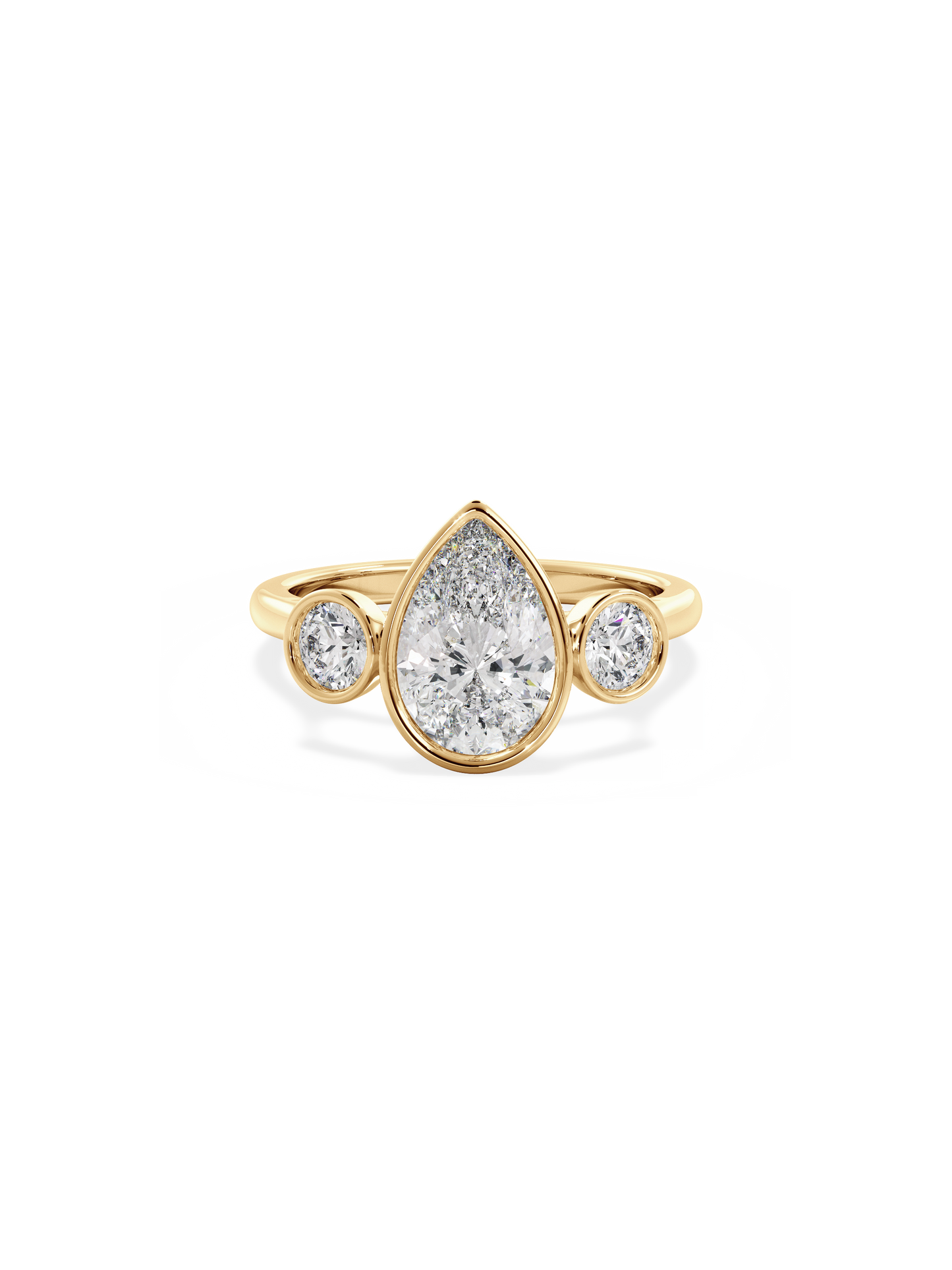2 CT Round Three Stones Lab Grown Diamond Engagement Ring