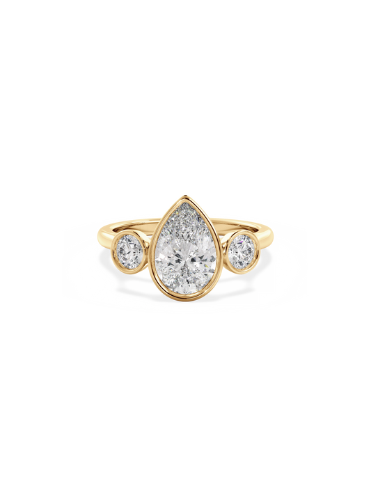 2 CT Round Three Stones Lab Grown Diamond Engagement Ring