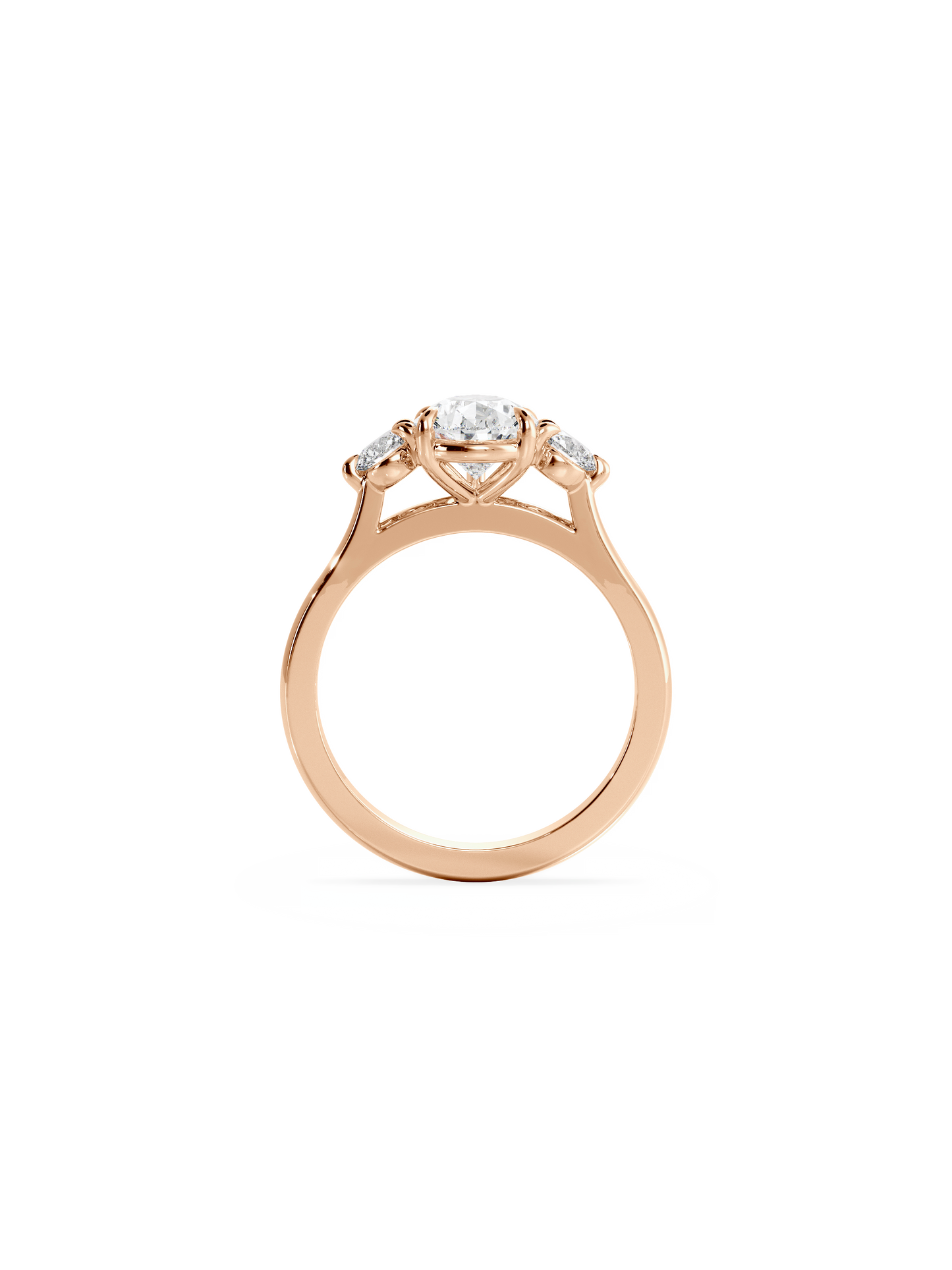 2 CT Round Three Stones Lab Grown Diamond Engagement Ring