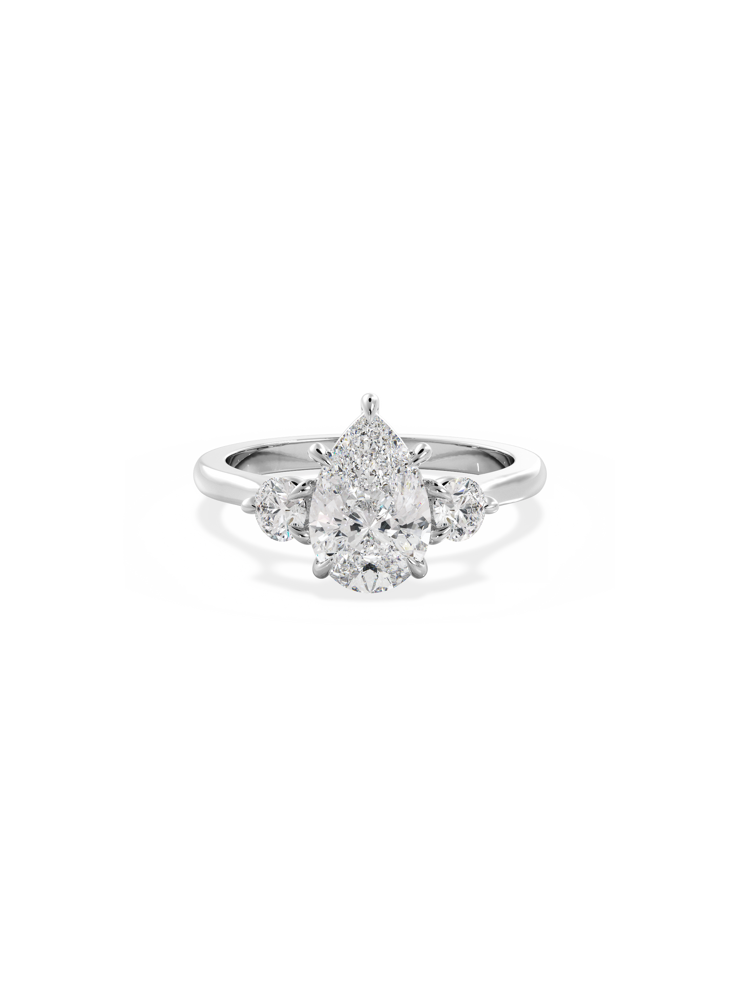 2 CT Round Three Stones Lab Grown Diamond Engagement Ring