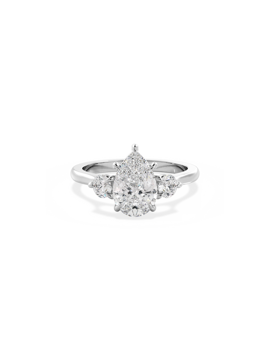 2 CT Round Three Stones Lab Grown Diamond Engagement Ring