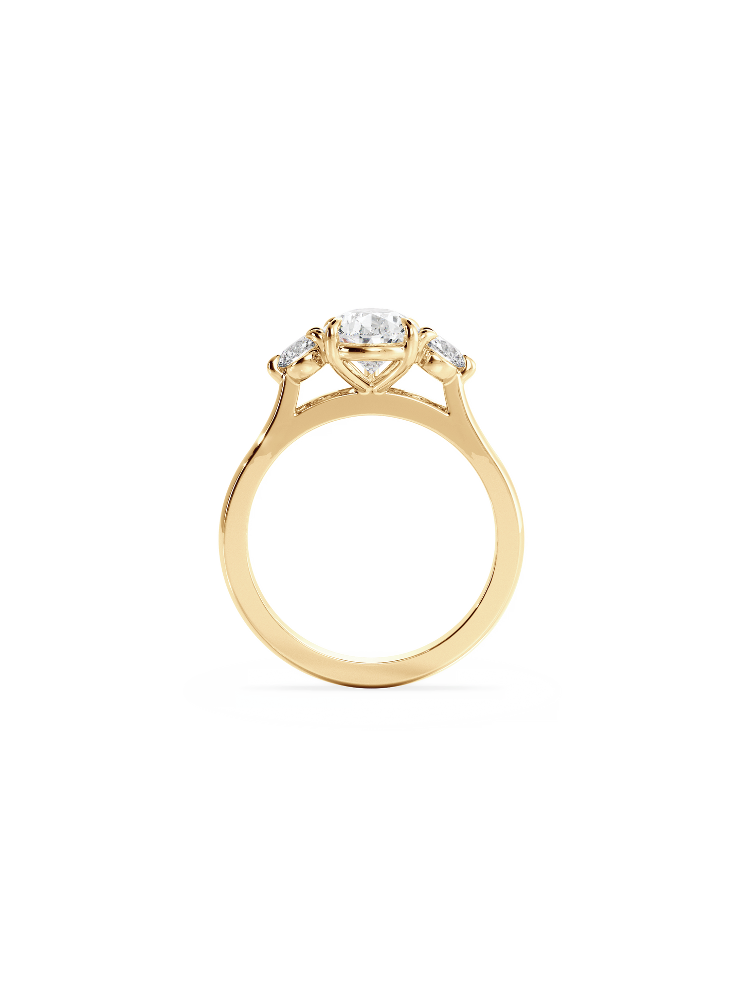 2 CT Round Three Stones Lab Grown Diamond Engagement Ring