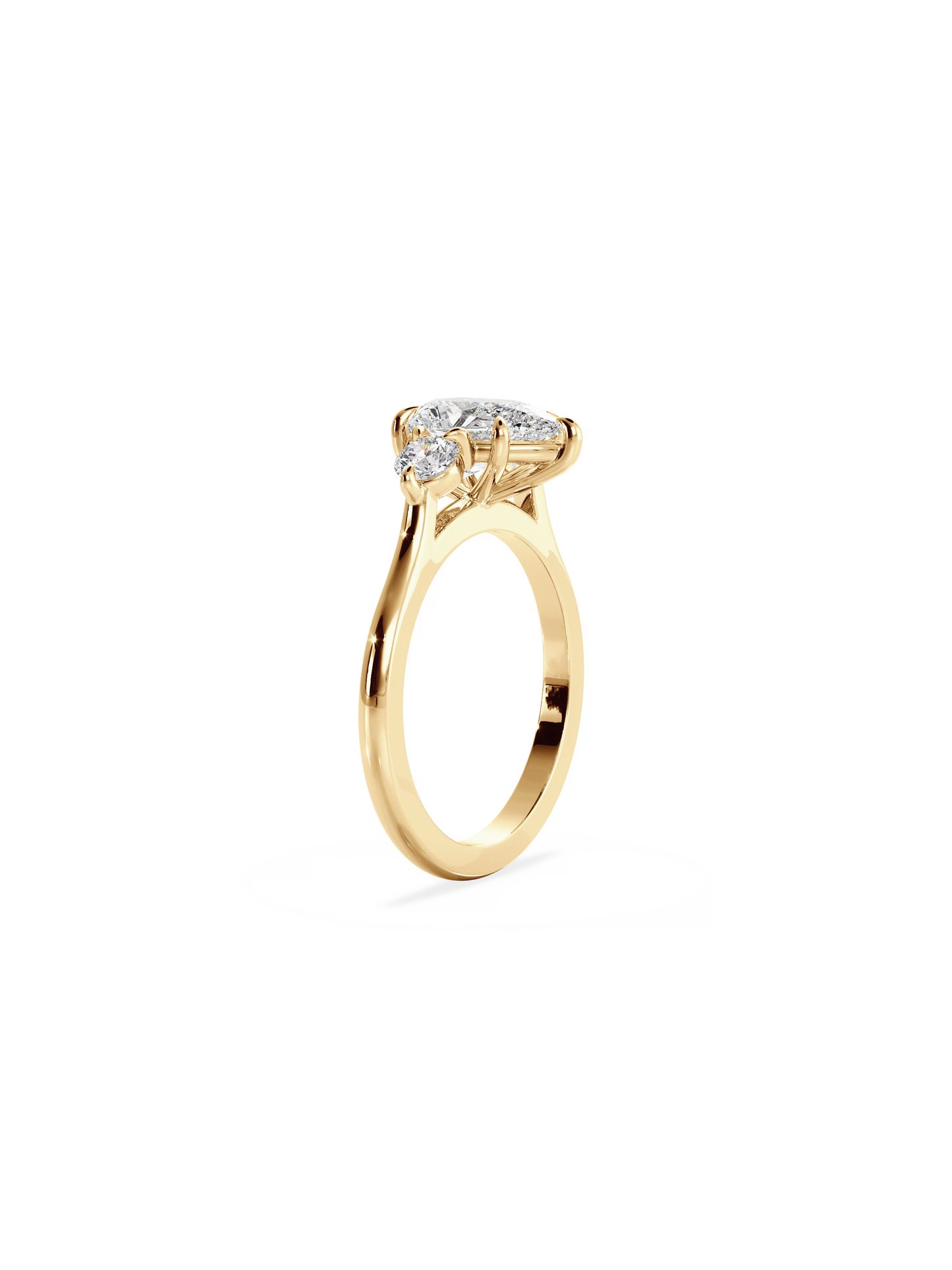 2 CT Round Three Stones Lab Grown Diamond Engagement Ring