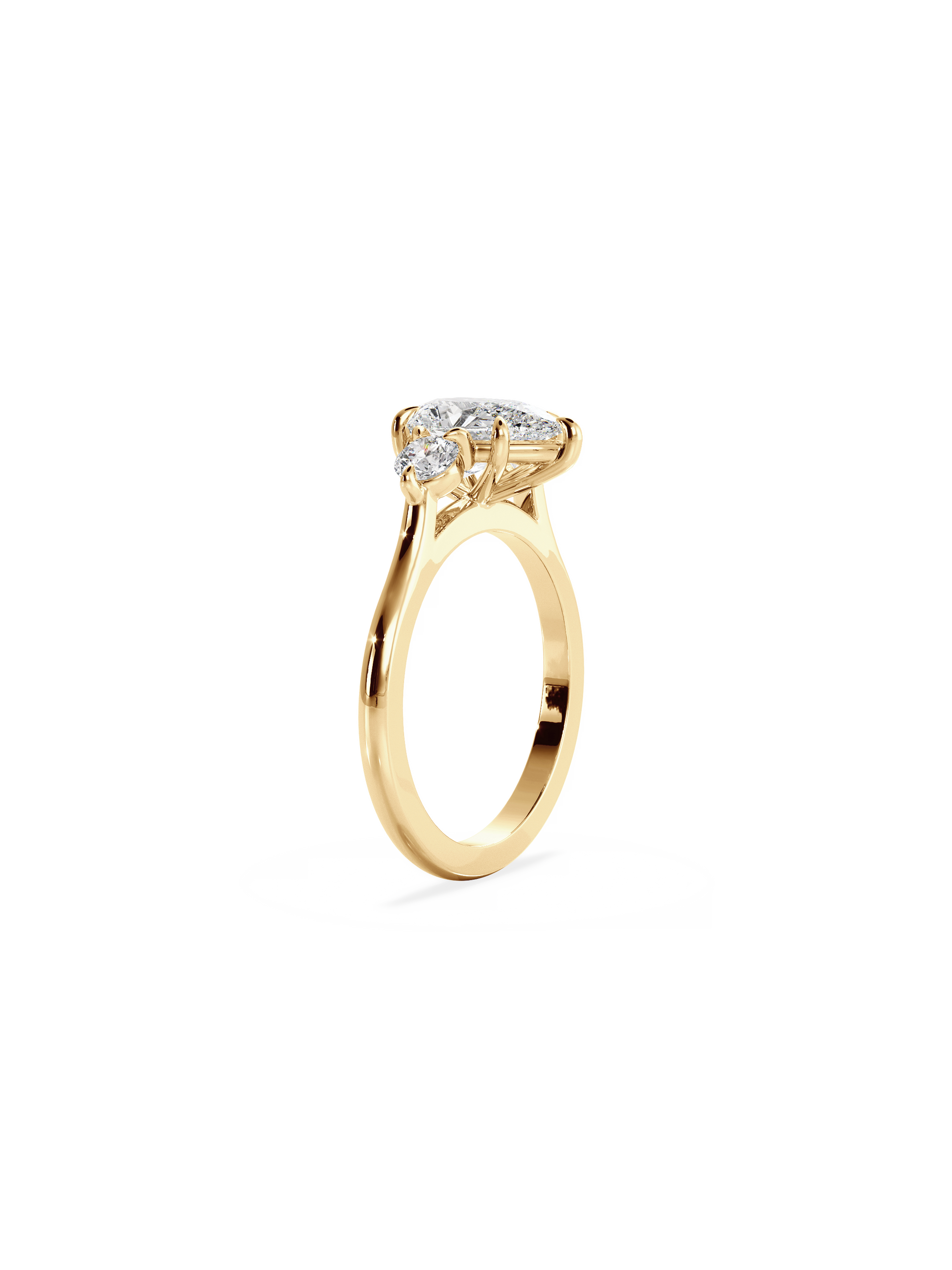 2 CT Round Three Stones Lab Grown Diamond Engagement Ring
