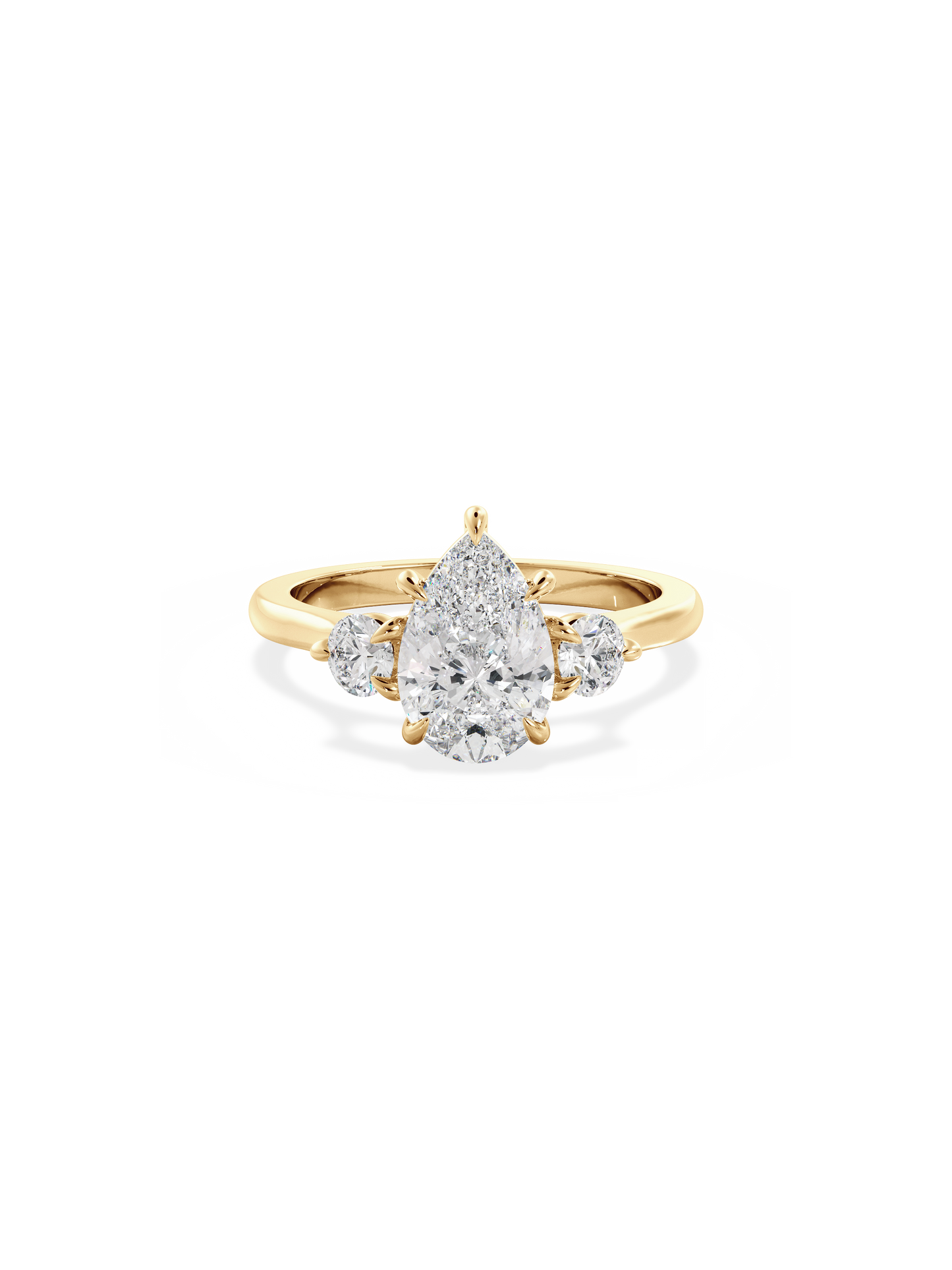 2 CT Round Three Stones Lab Grown Diamond Engagement Ring