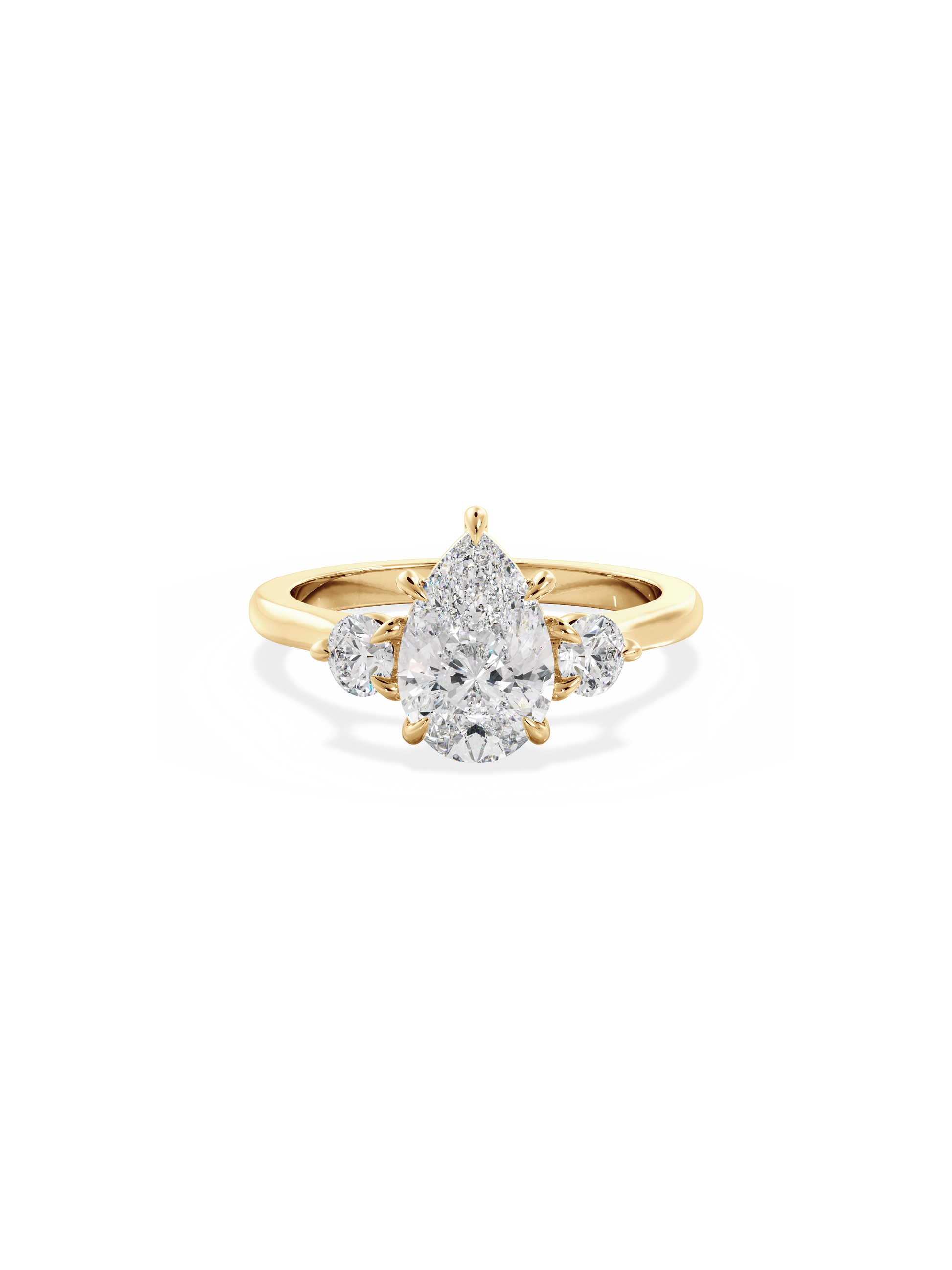 2 CT Round Three Stones Lab Grown Diamond Engagement Ring