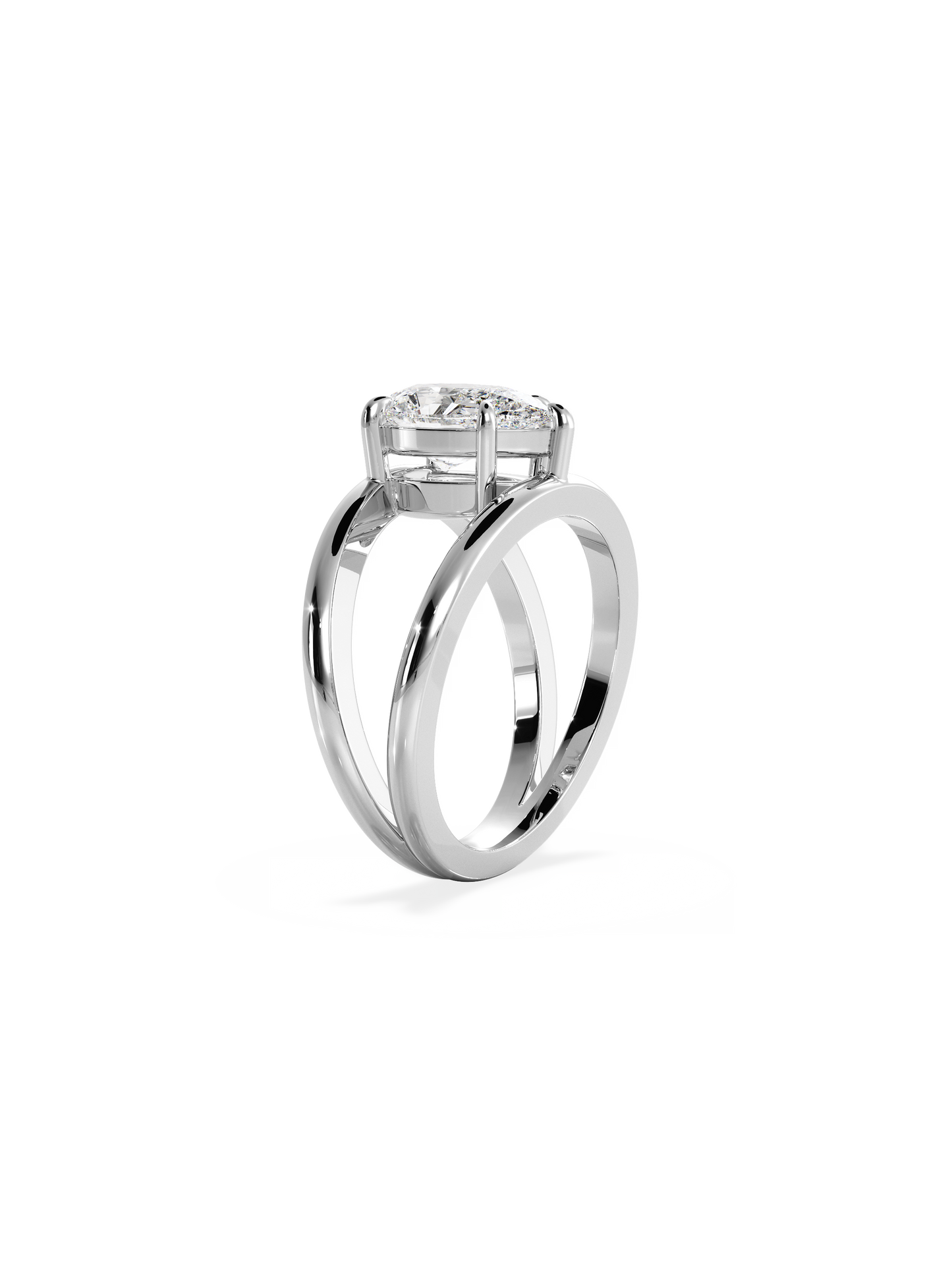 2 CT Round Three Stones Lab Grown Diamond Engagement Ring