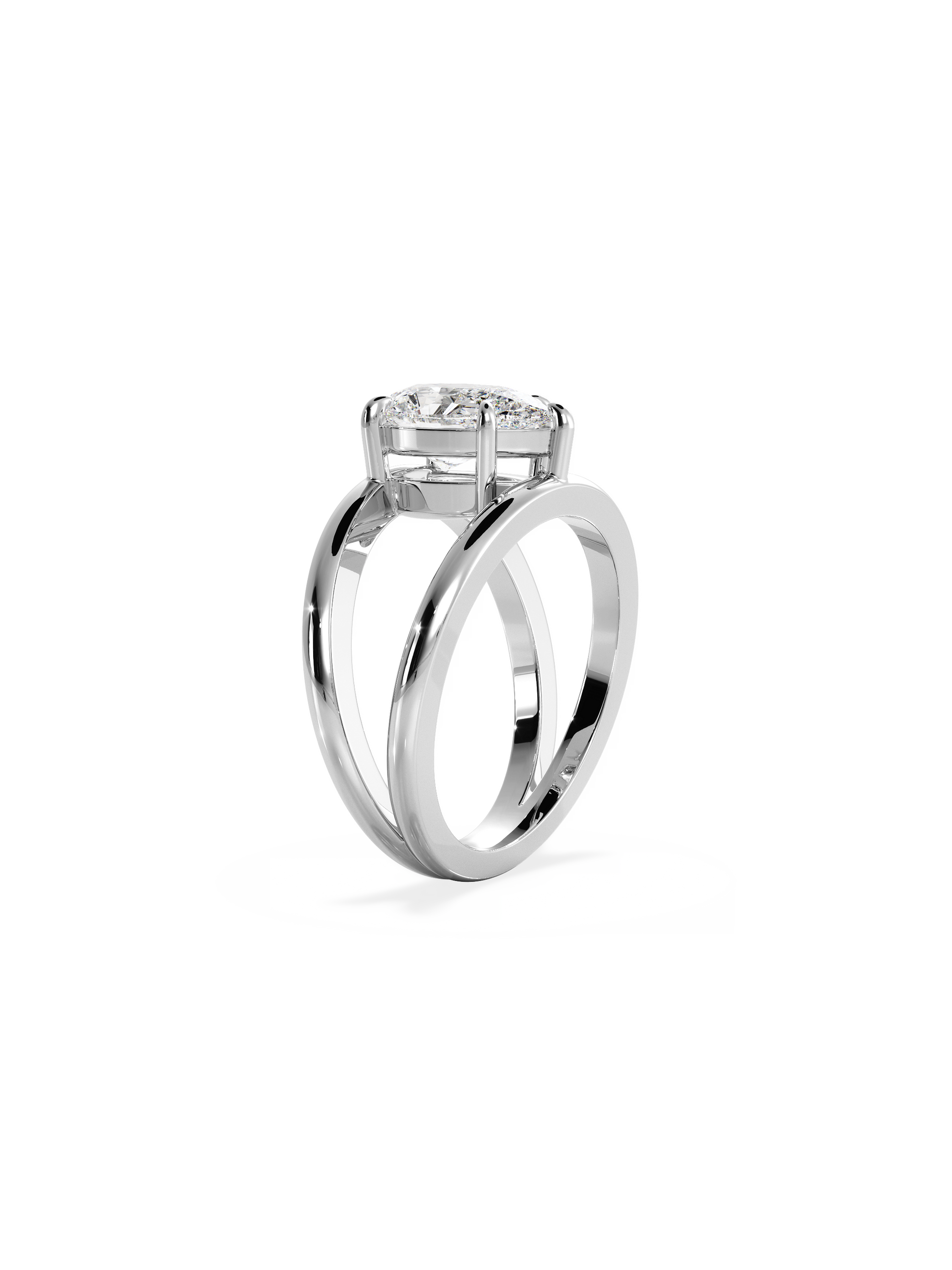 2 CT Round Three Stones Lab Grown Diamond Engagement Ring