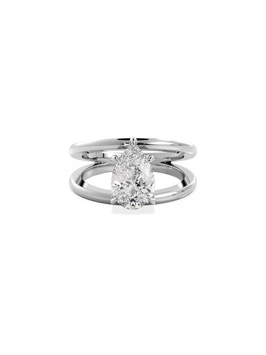 2 CT Round Three Stones Lab Grown Diamond Engagement Ring