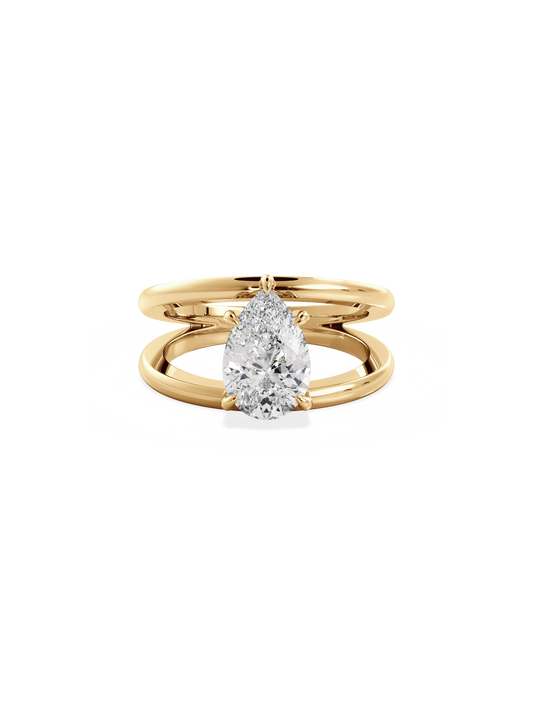 2 CT Round Three Stones Lab Grown Diamond Engagement Ring