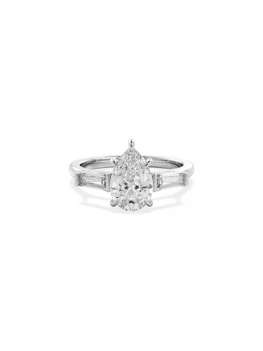 2 CT Round Three Stones Lab Grown Diamond Engagement Ring