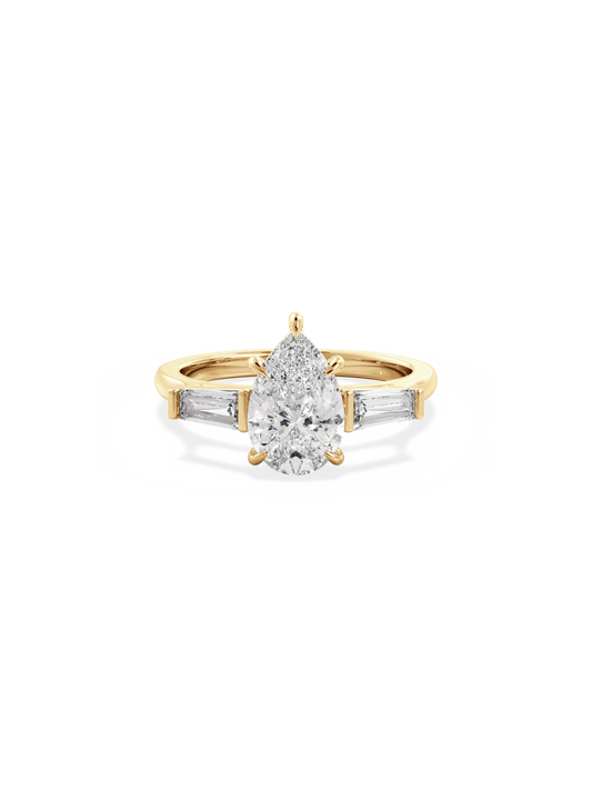 2 CT Round Three Stones Lab Grown Diamond Engagement Ring
