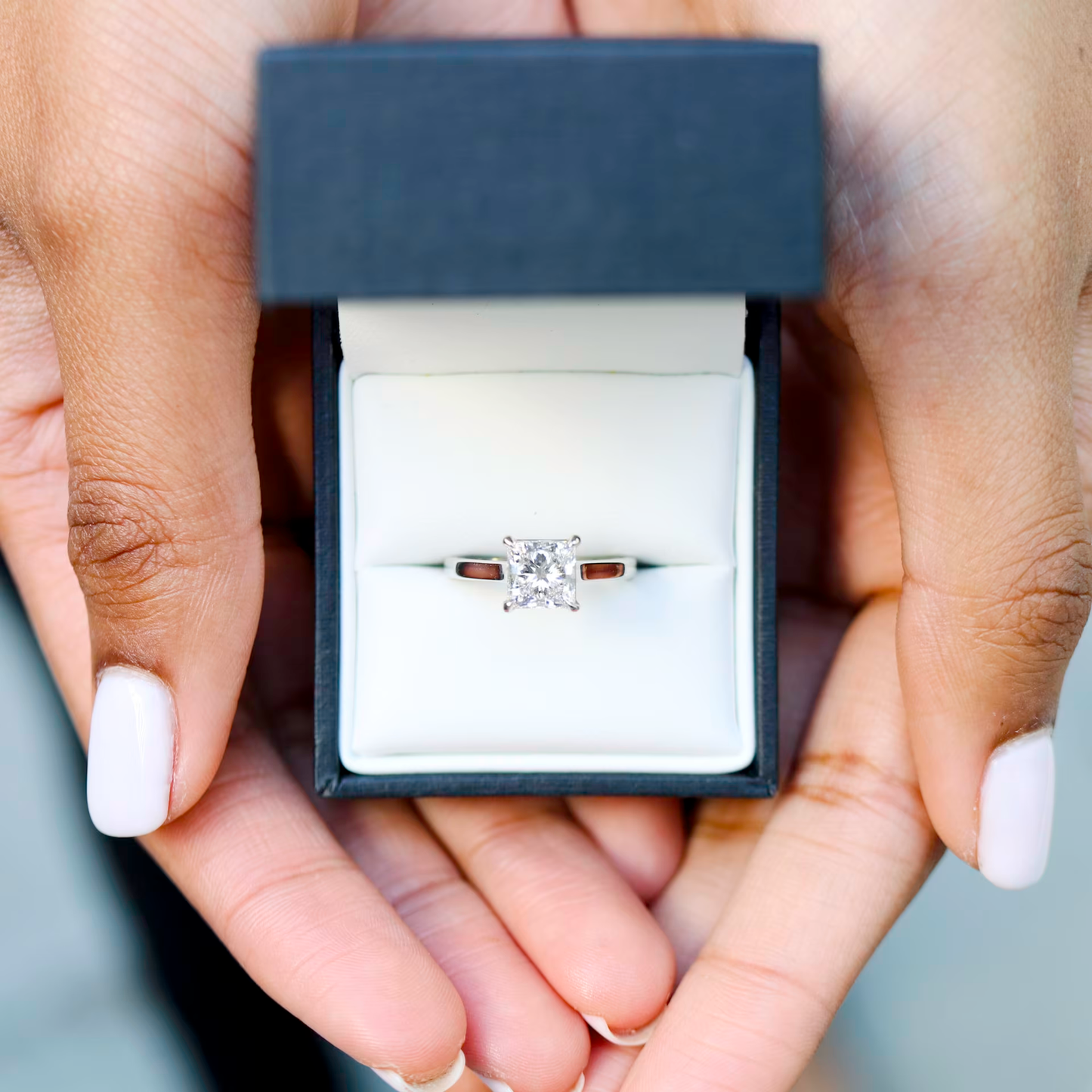 Marquise Cut Cluster Styled Lab Grown Diamond Engagement Ring