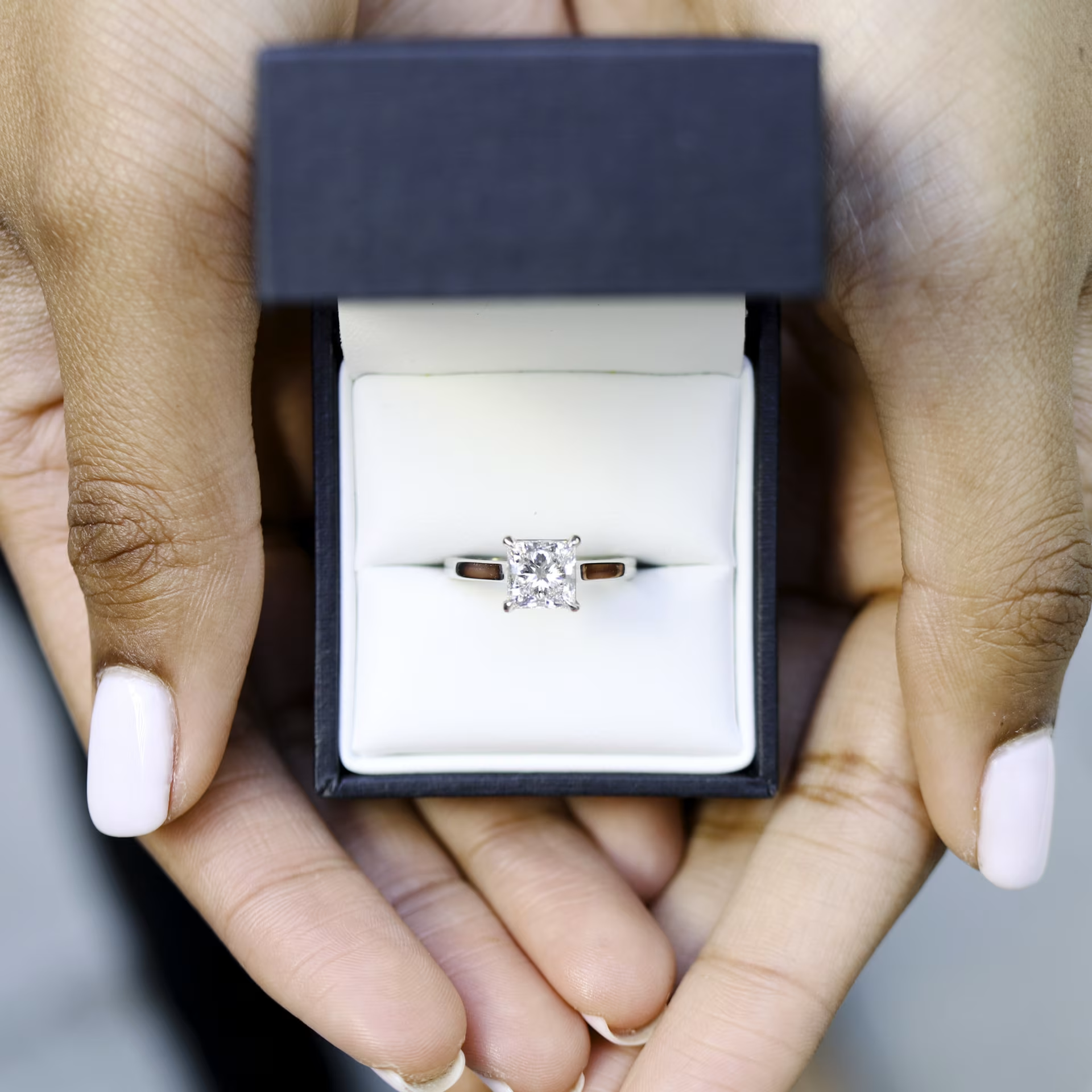 Marquise Cut Cluster Styled Lab Grown Diamond Engagement Ring