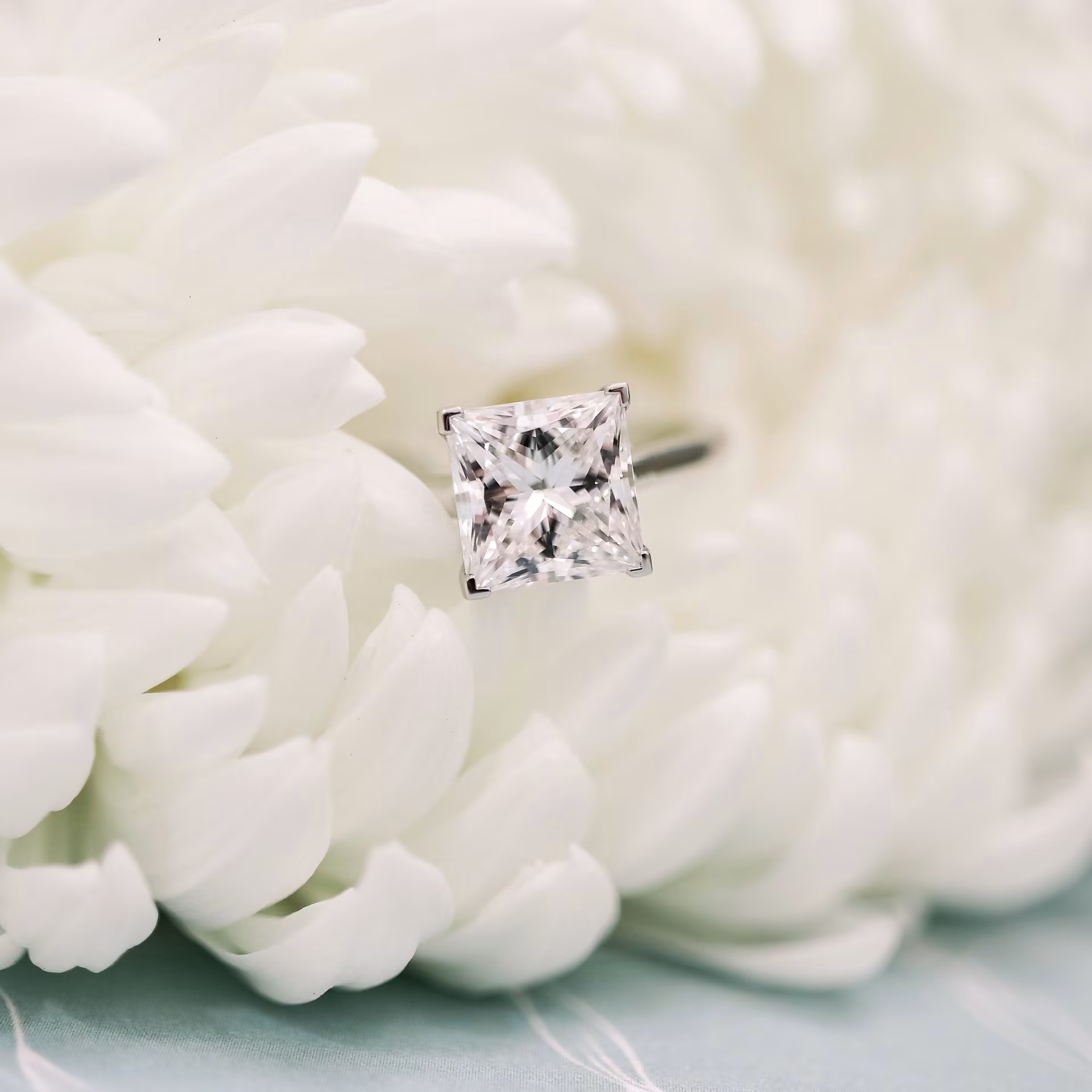 Marquise Cut Cluster Styled Lab Grown Diamond Engagement Ring