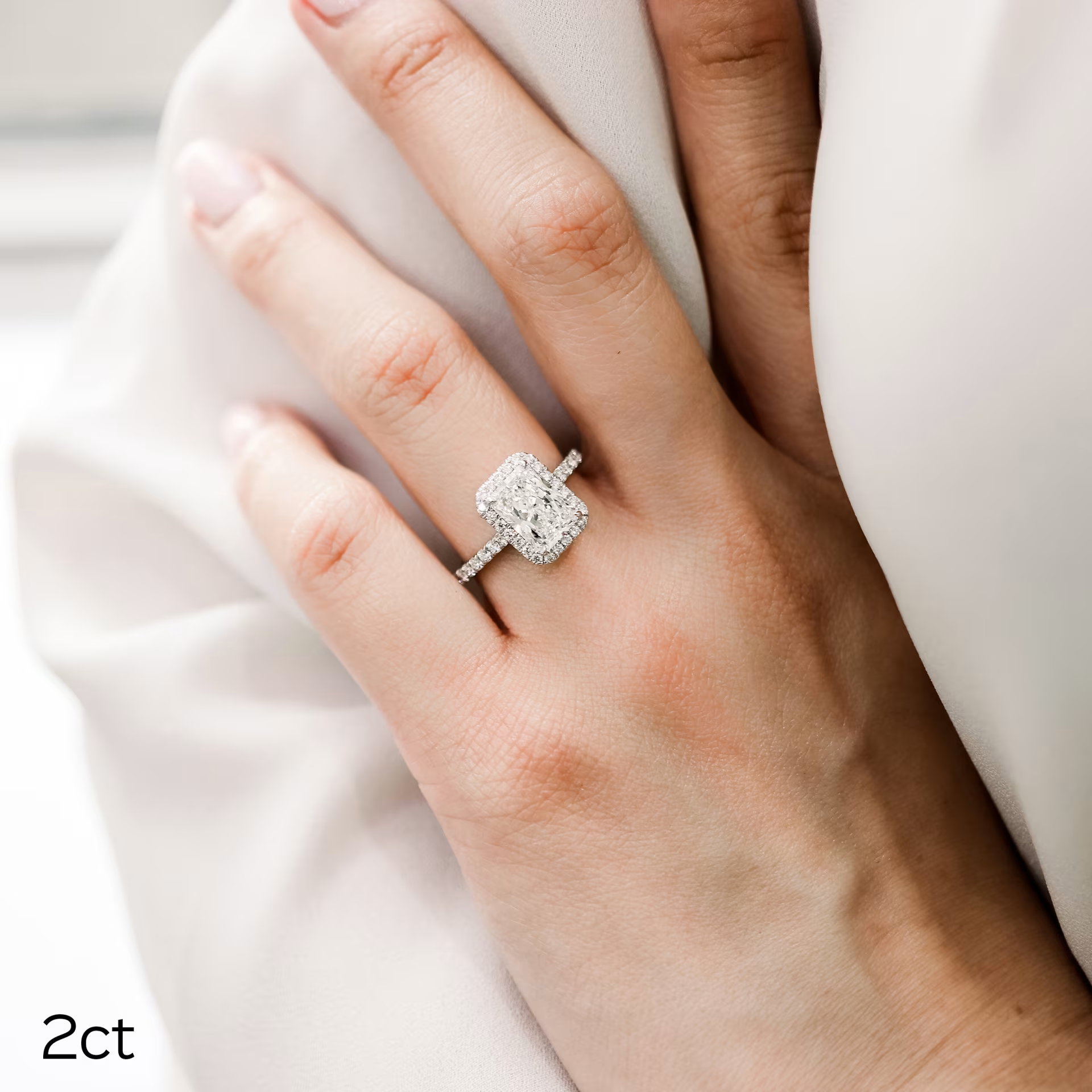 Marquise Cut Cluster Styled Lab Grown Diamond Engagement Ring