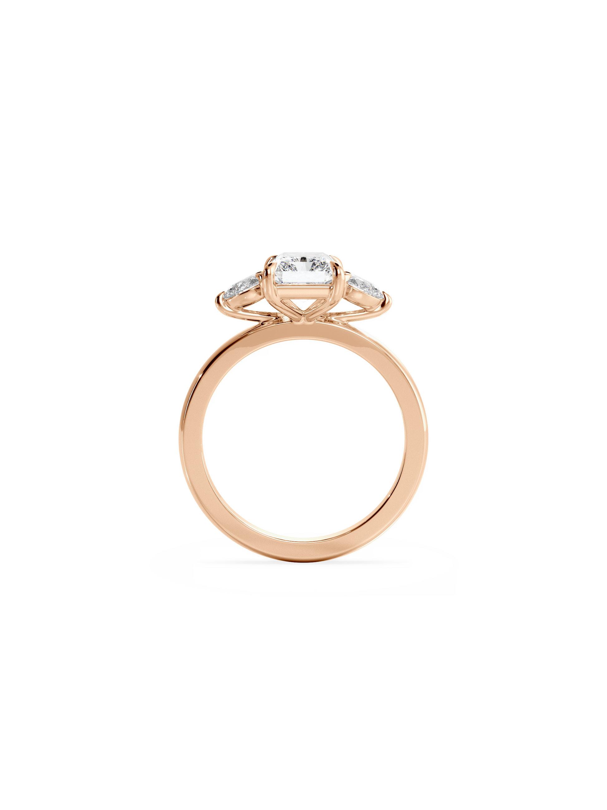 2 CT Round Three Stones Lab Grown Diamond Engagement Ring