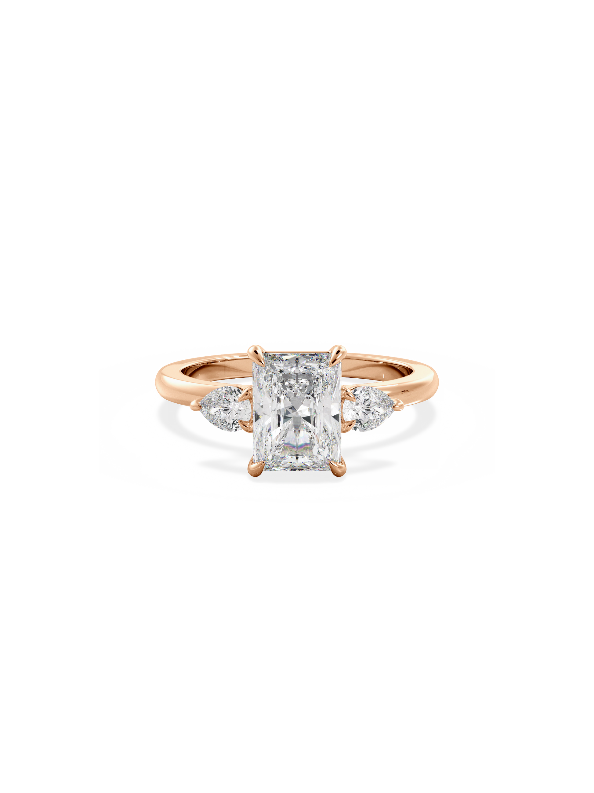 2 CT Round Three Stones Lab Grown Diamond Engagement Ring