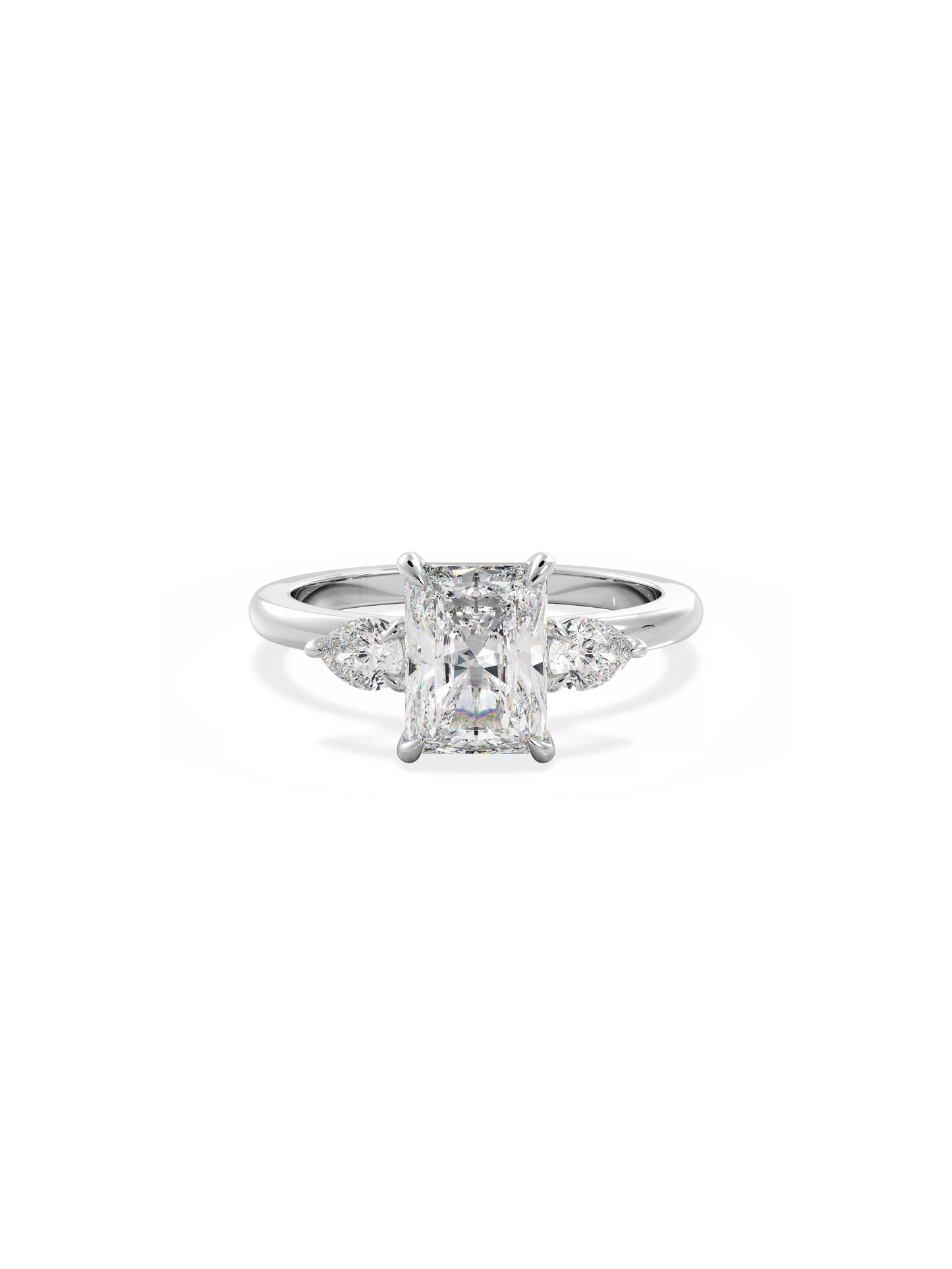 2 CT Round Three Stones Lab Grown Diamond Engagement Ring