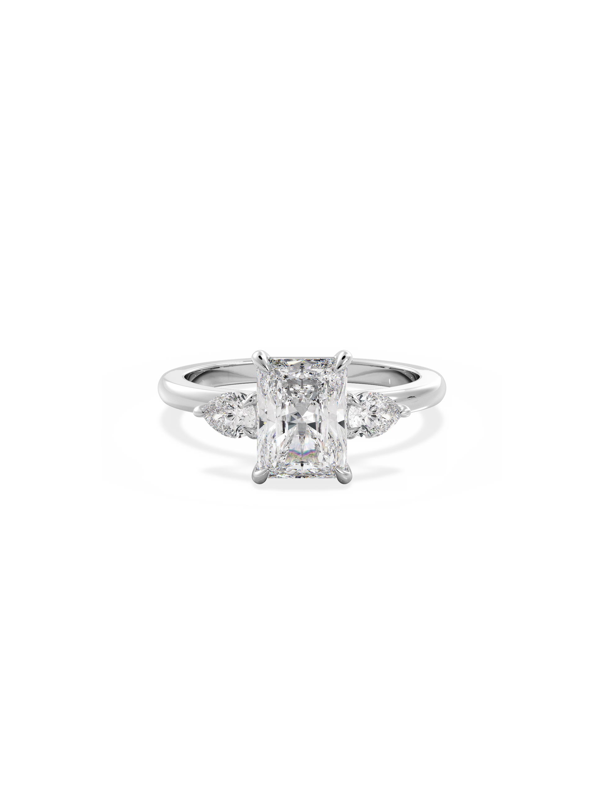 2 CT Round Three Stones Lab Grown Diamond Engagement Ring
