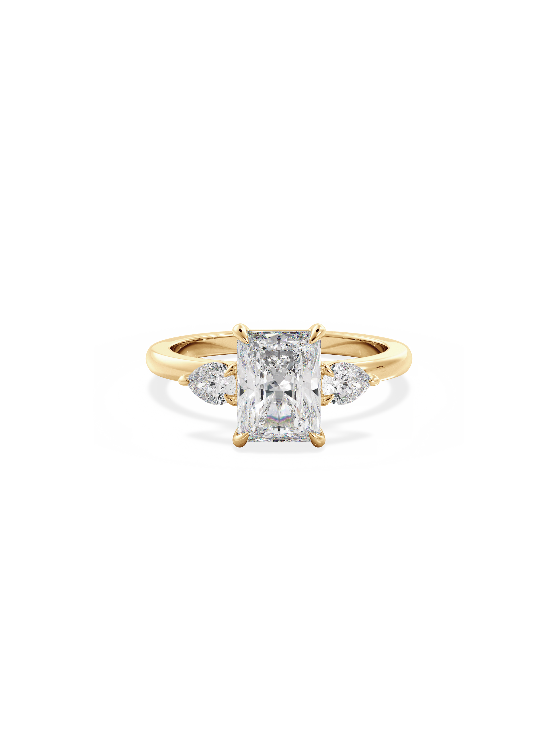 2 CT Round Three Stones Lab Grown Diamond Engagement Ring