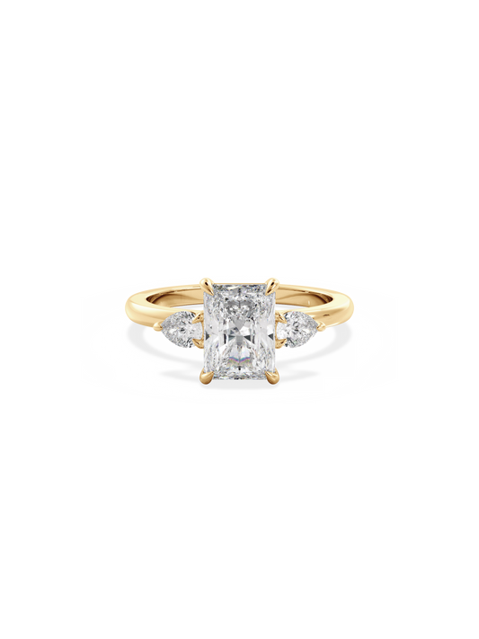 2 CT Round Three Stones Lab Grown Diamond Engagement Ring