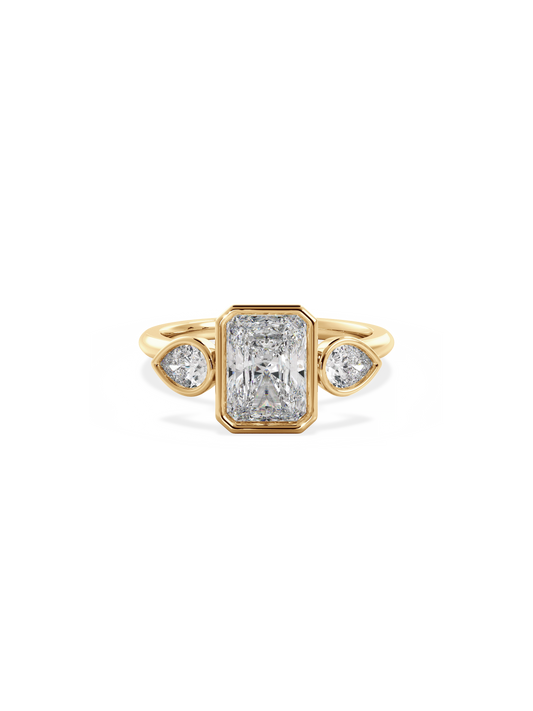 2 CT Round Three Stones Lab Grown Diamond Engagement Ring
