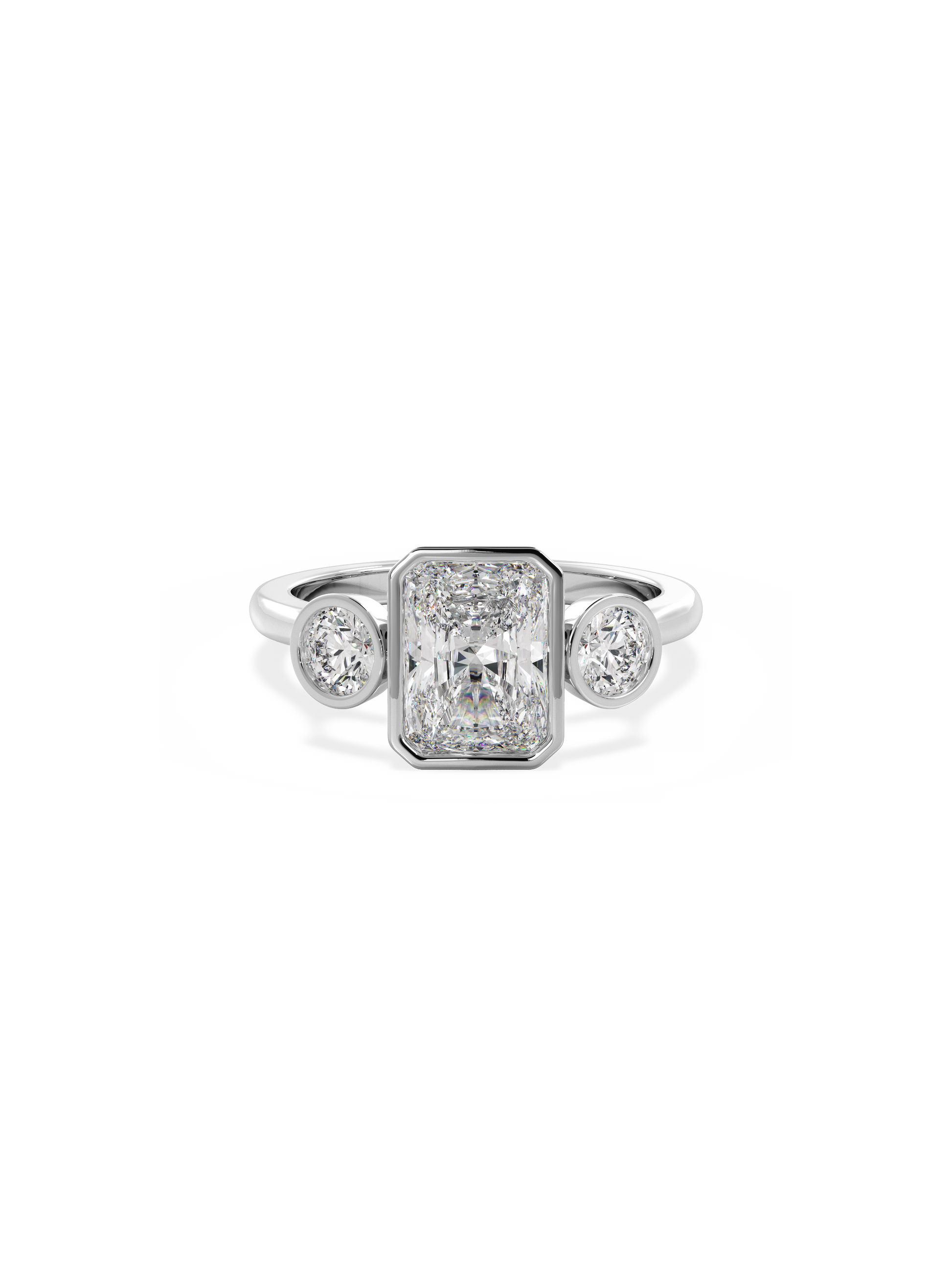 2 CT Round Three Stones Lab Grown Diamond Engagement Ring