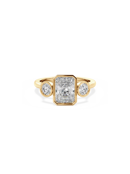 2 CT Round Three Stones Lab Grown Diamond Engagement Ring