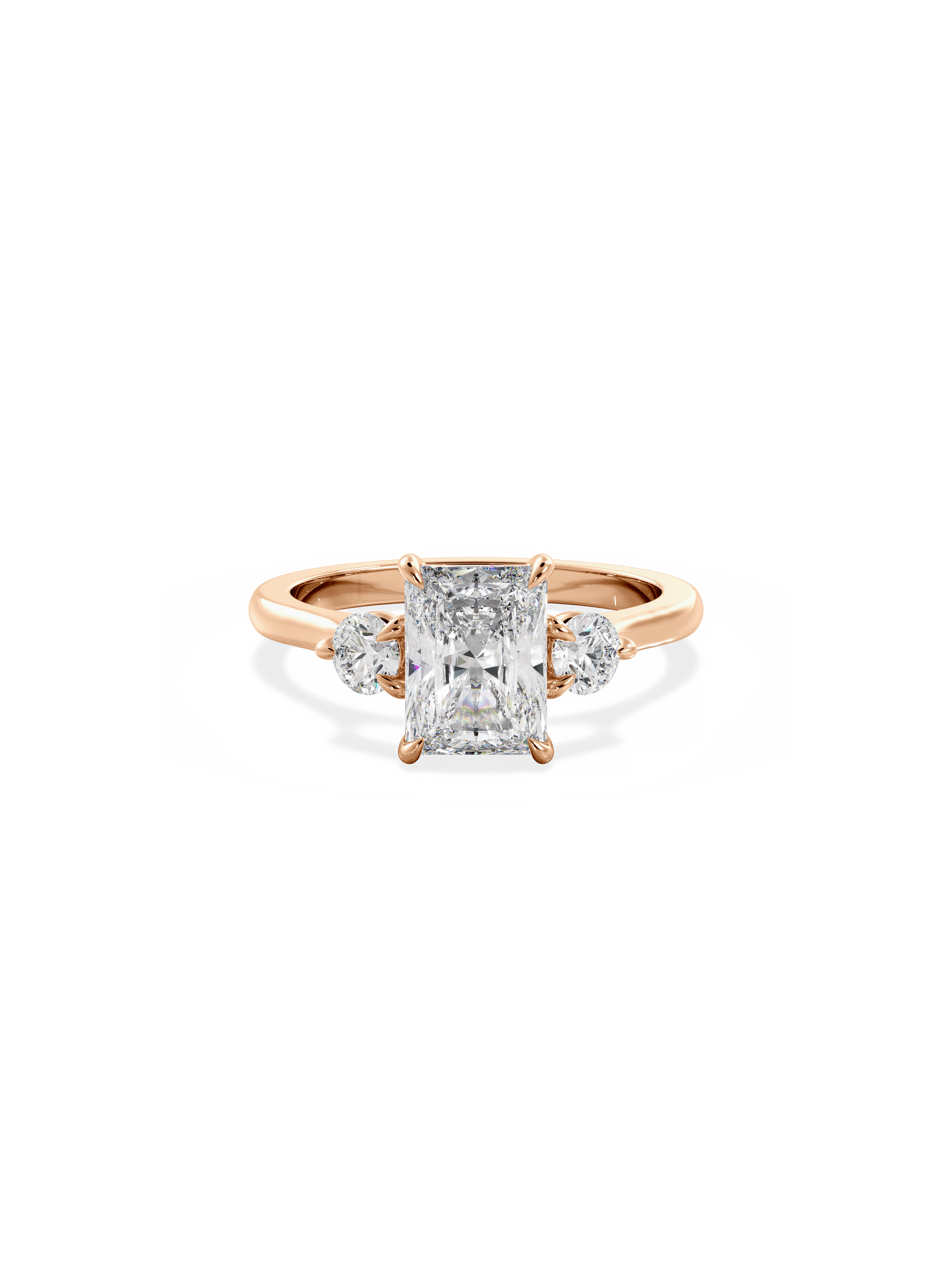 2 CT Round Three Stones Lab Grown Diamond Engagement Ring
