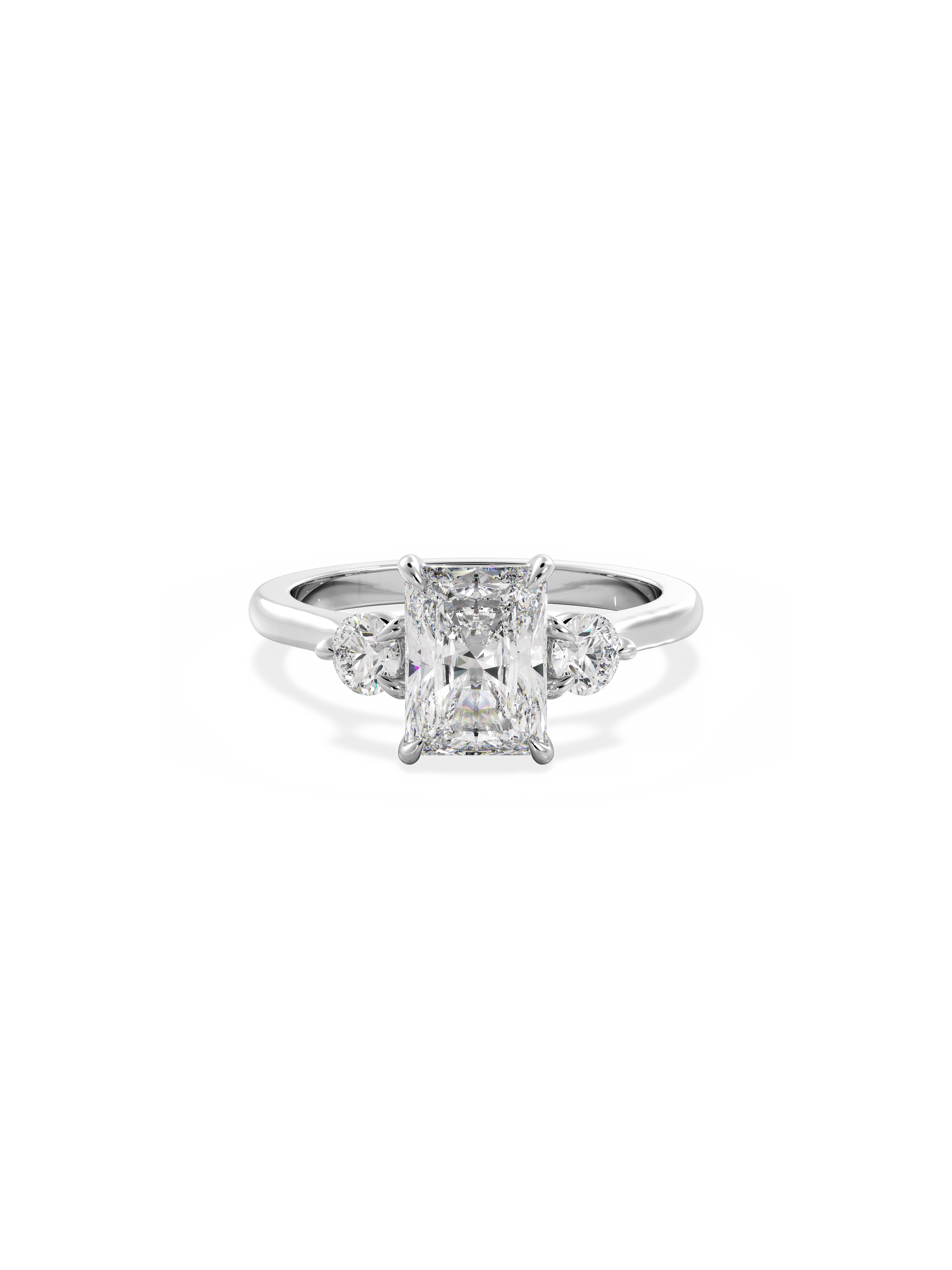 2 CT Round Three Stones Lab Grown Diamond Engagement Ring