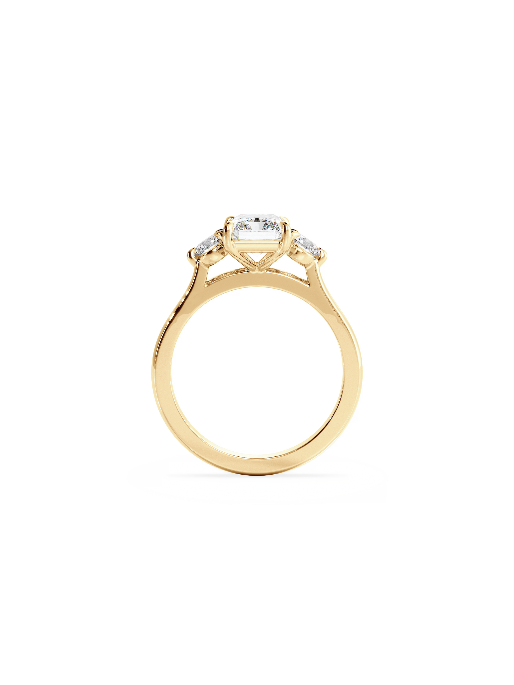 2 CT Round Three Stones Lab Grown Diamond Engagement Ring