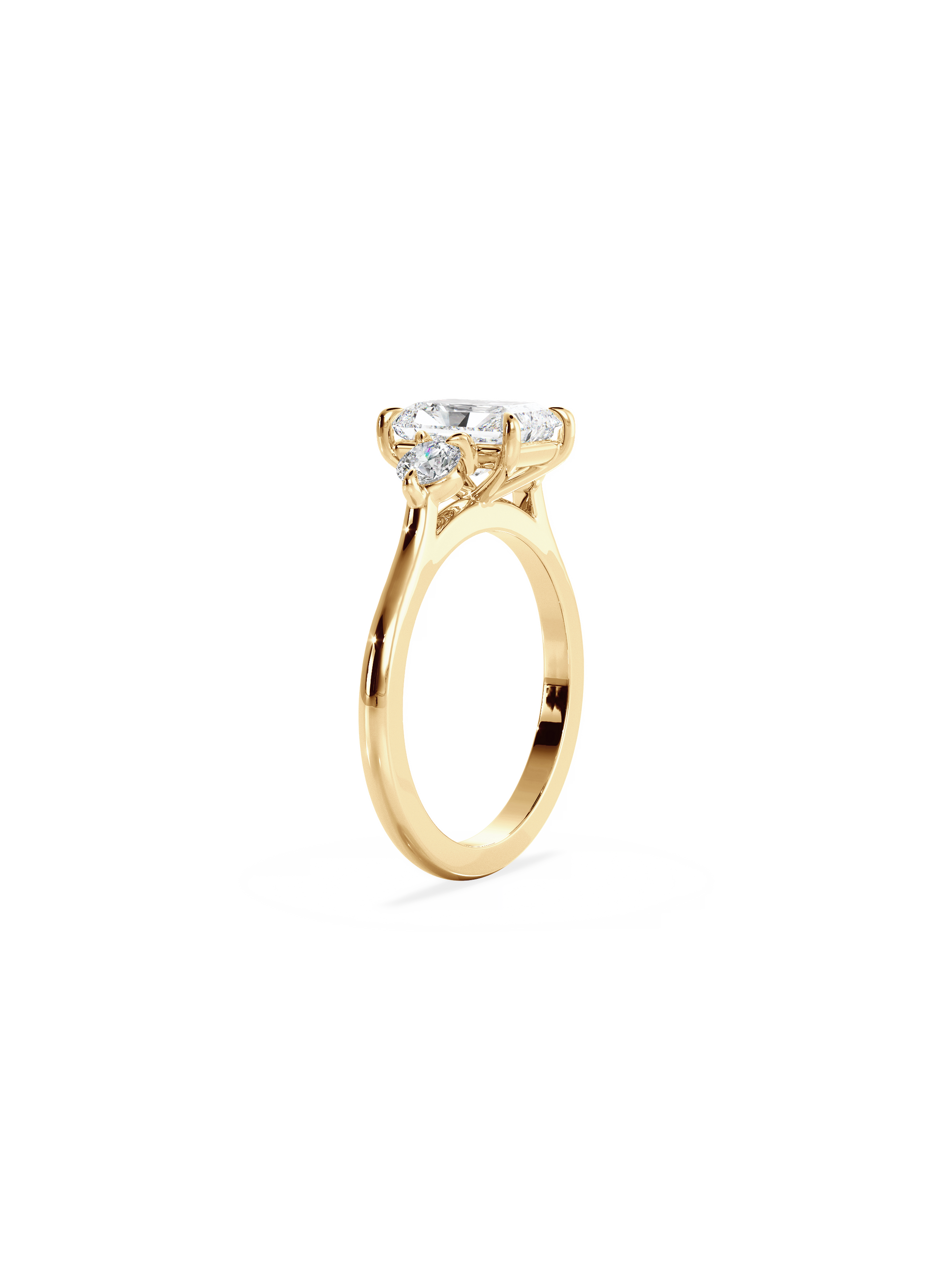 2 CT Round Three Stones Lab Grown Diamond Engagement Ring