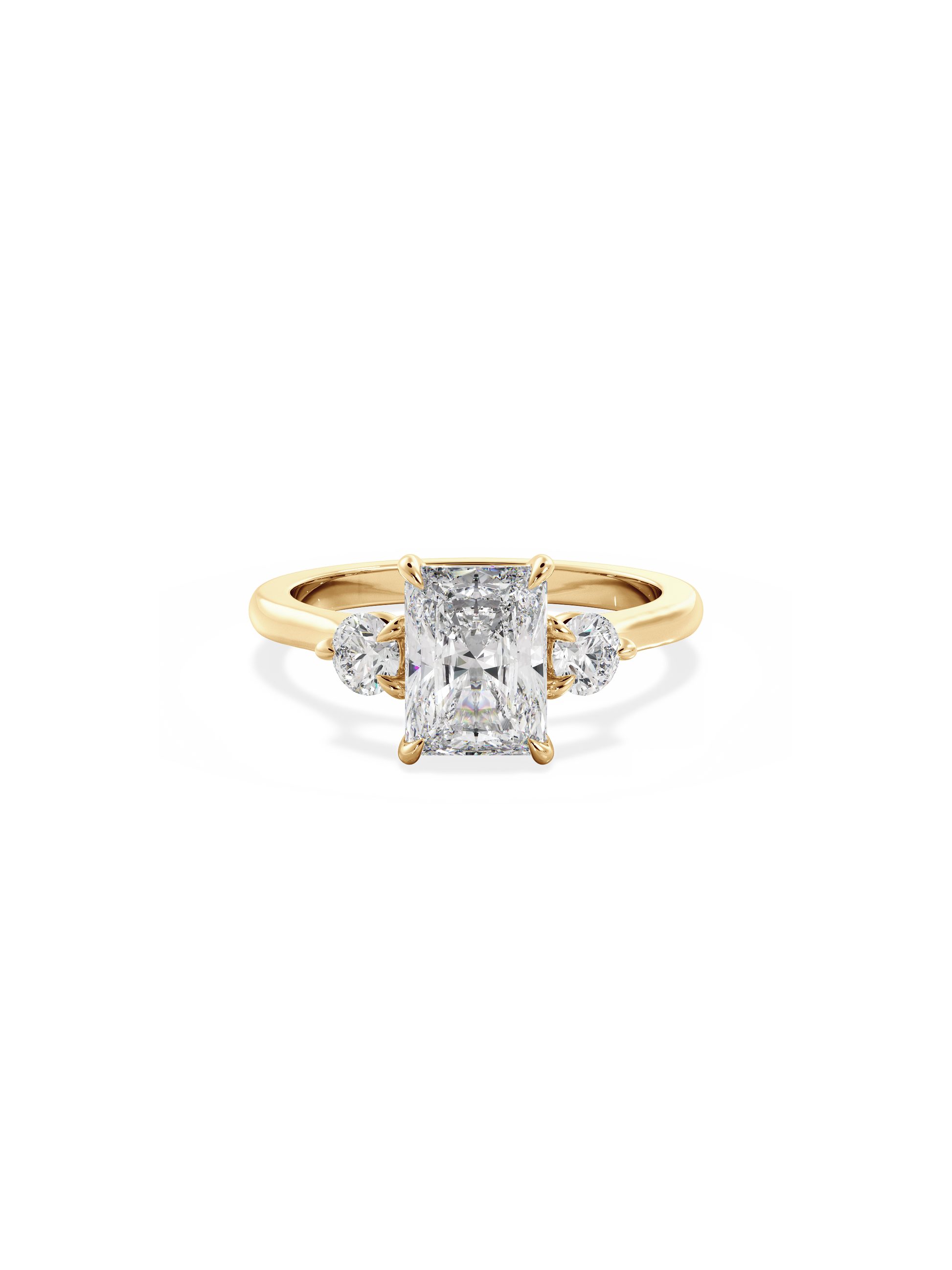 2 CT Round Three Stones Lab Grown Diamond Engagement Ring