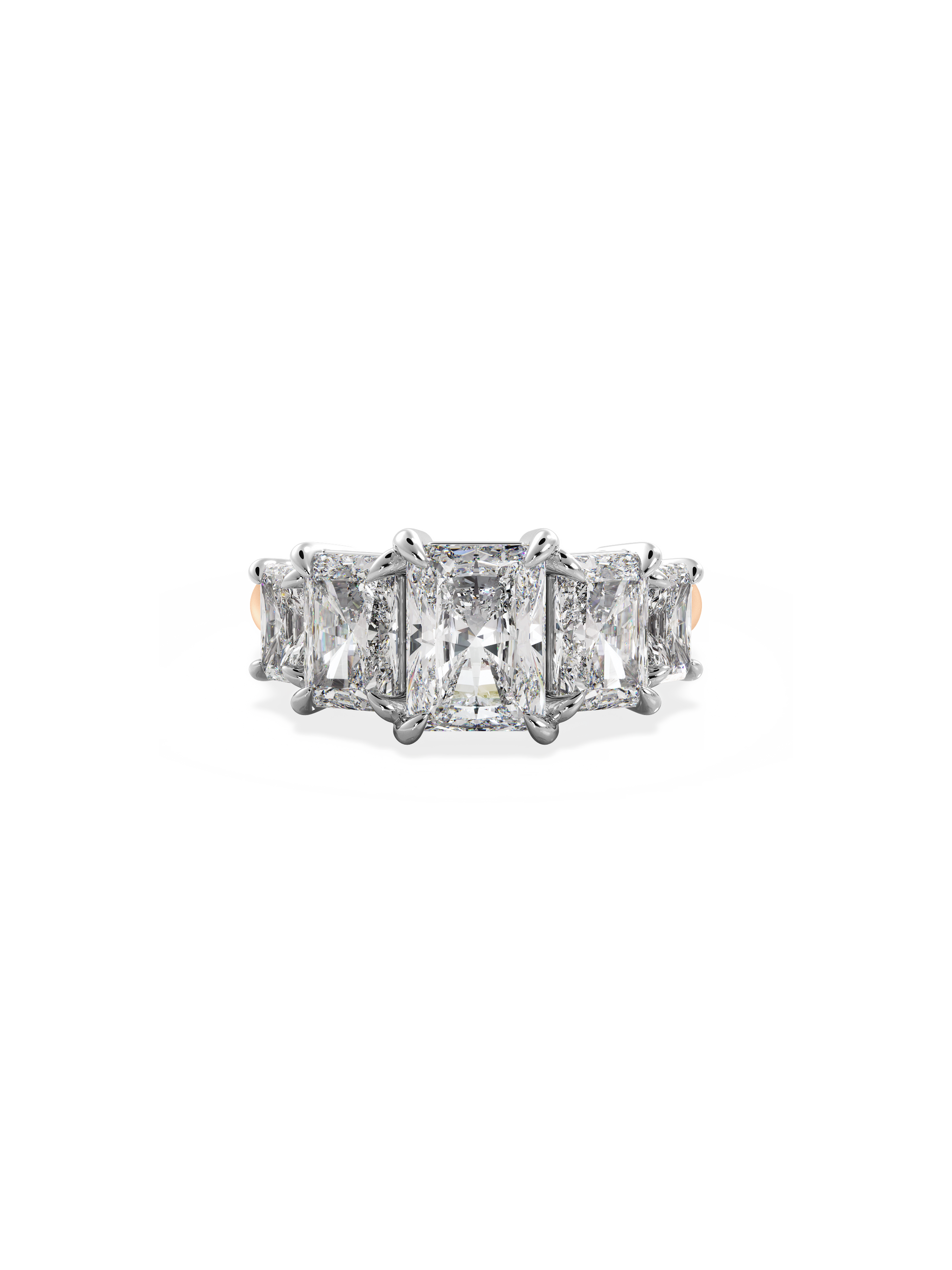 2 CT Round Three Stones Lab Grown Diamond Engagement Ring