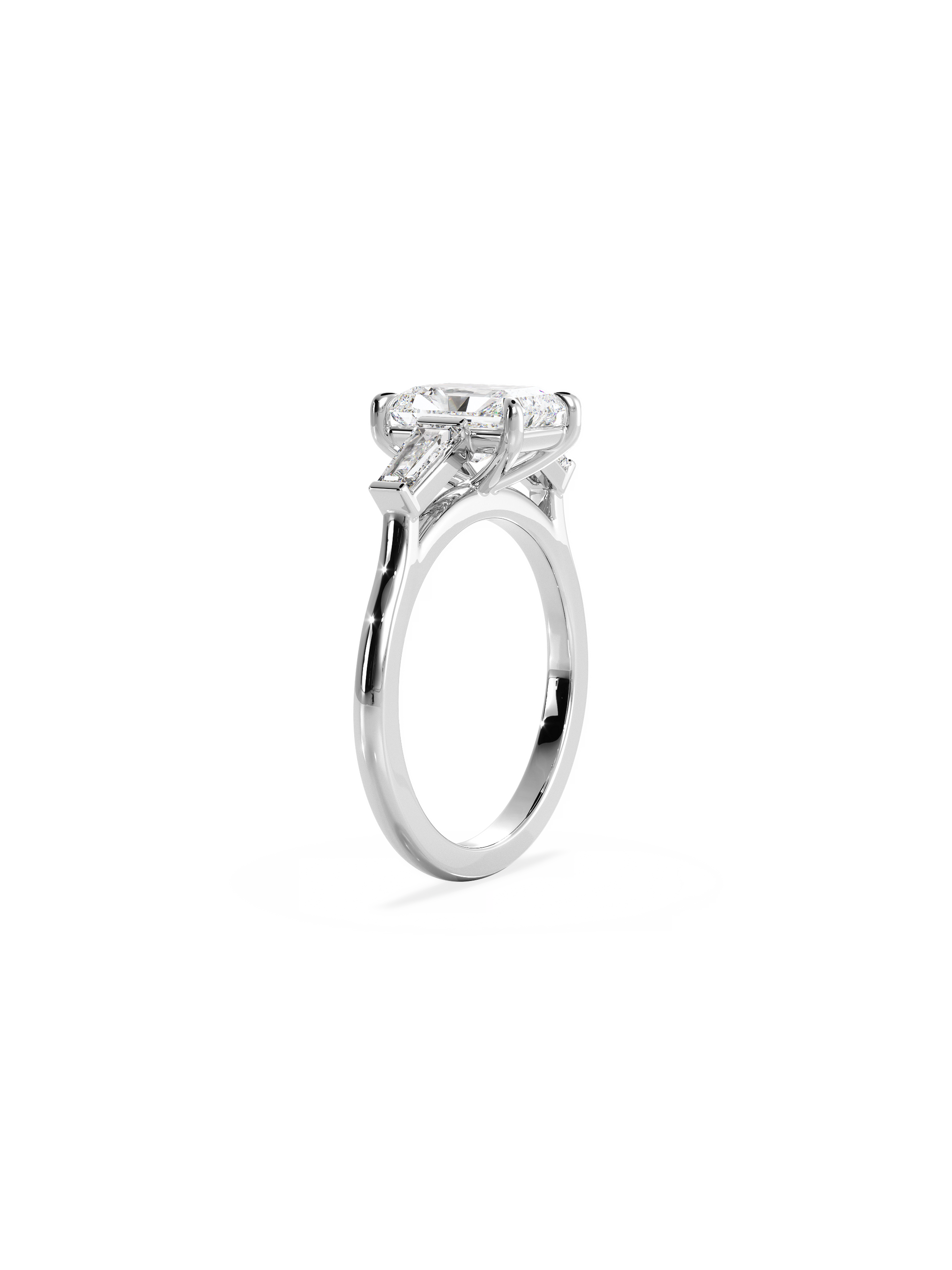 2 CT Round Three Stones Lab Grown Diamond Engagement Ring